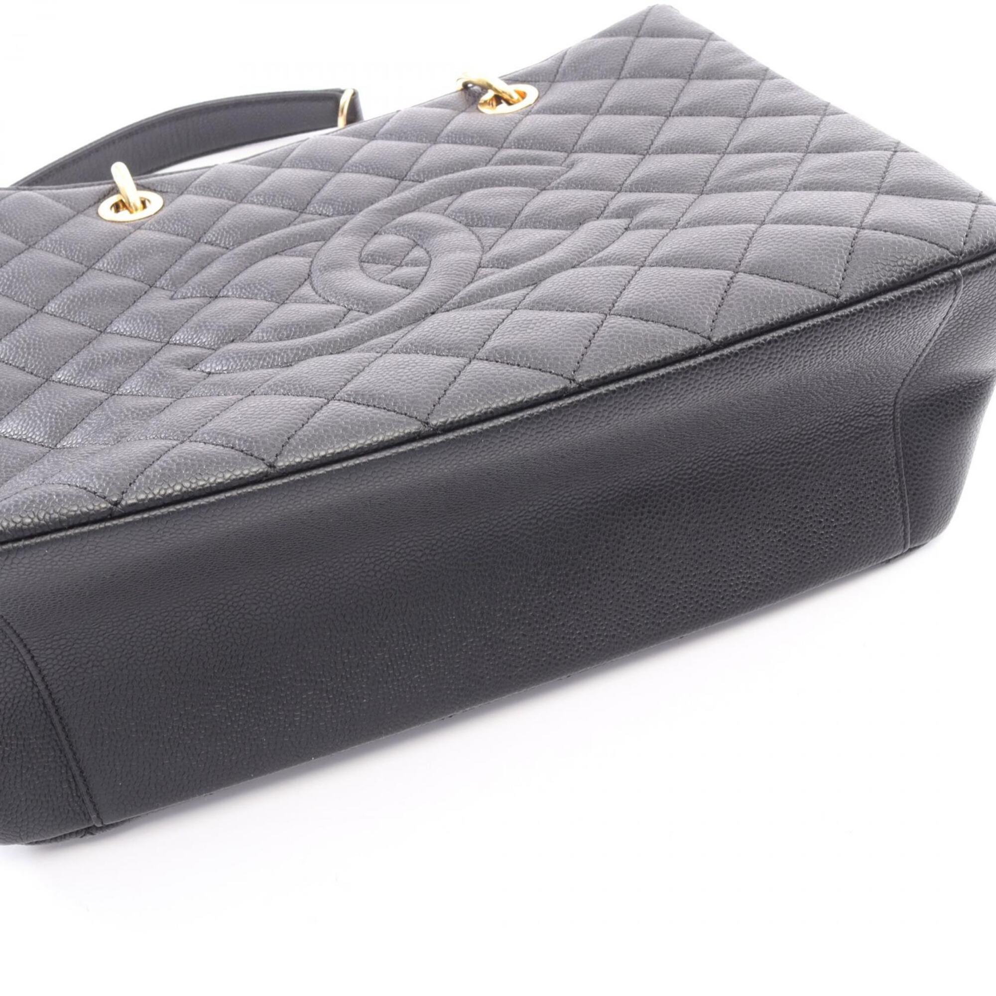 Chanel Black Grained Calfskin Handbag Tote Bag (Pre-Owned)