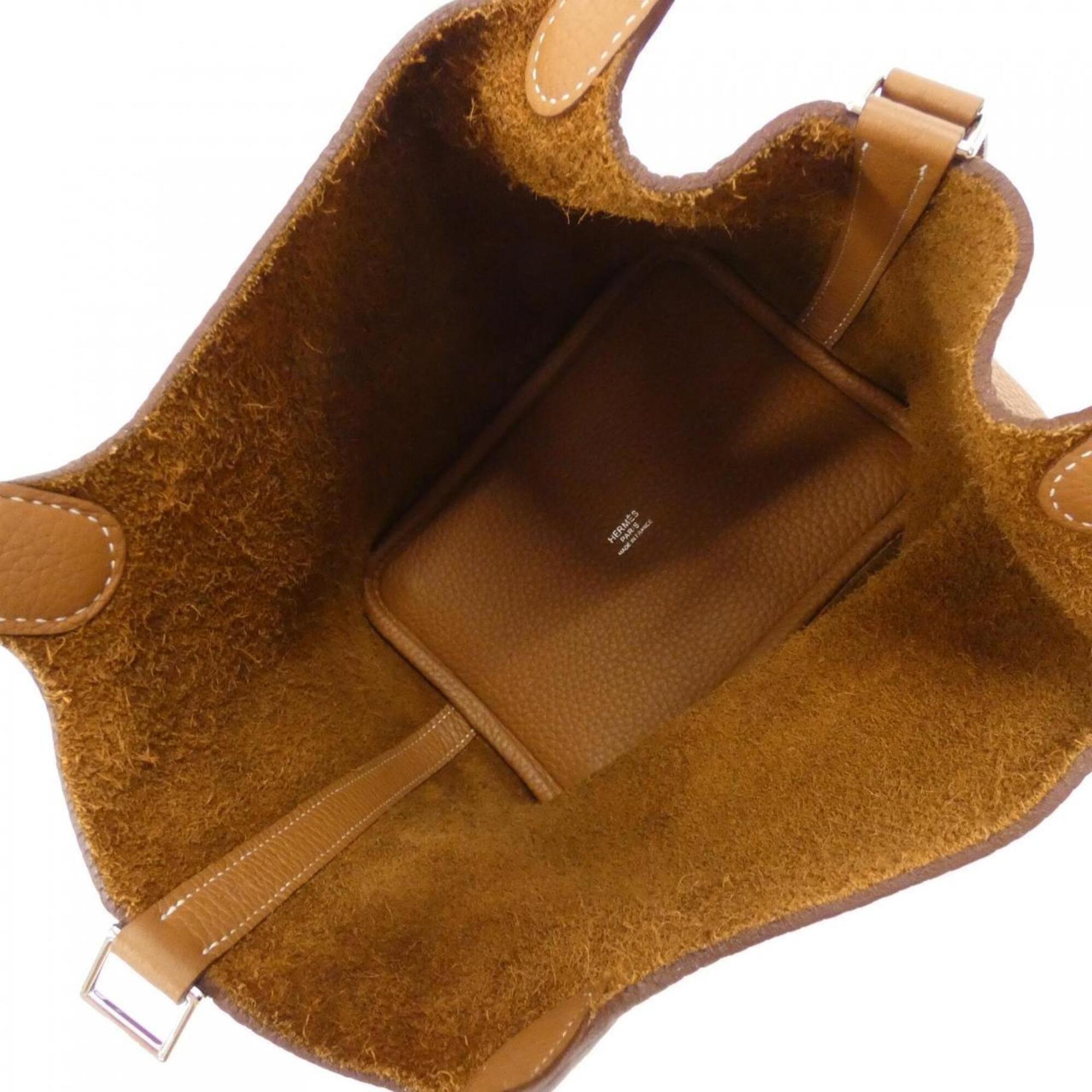 Hermes Brown Taurillon Clemence Leather Handbag (Pre-Owned)