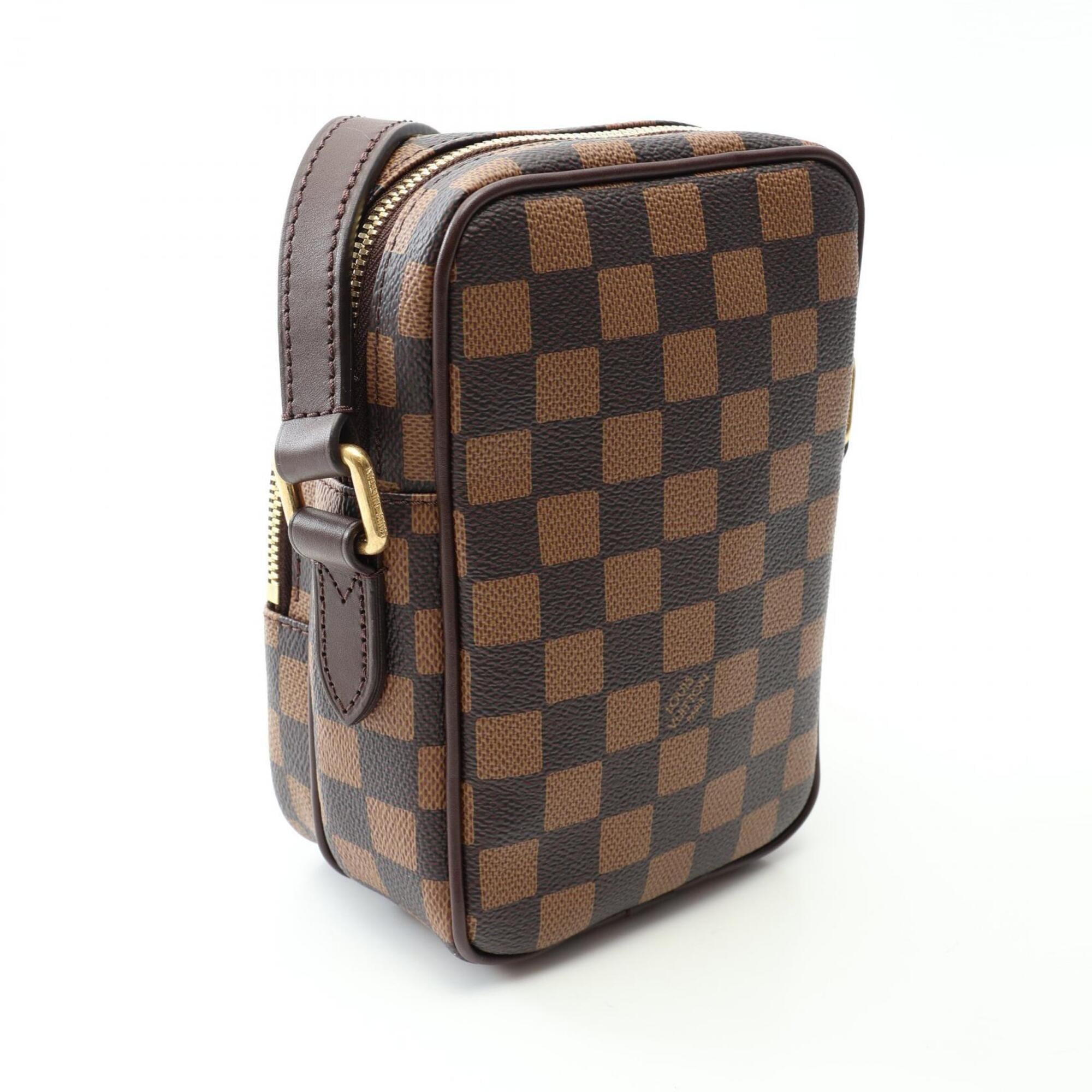 Louis Vuitton Brown Coated Canvas Leather Handbag Shoulder Bag (Pre-Owned)