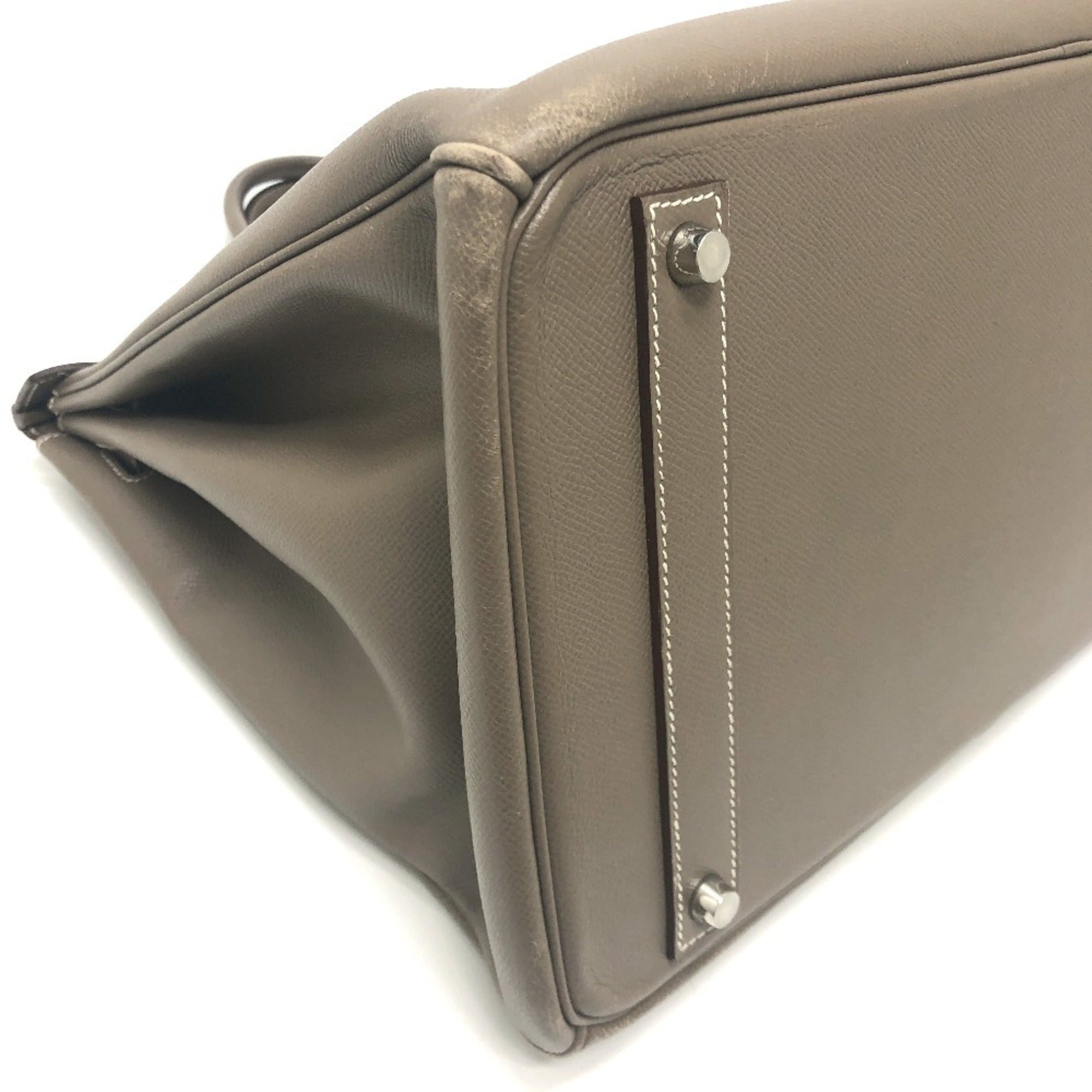 Hermes Brown Etoupe Gray Epsom Leather Handbag Tote Bag (Pre-Owned)