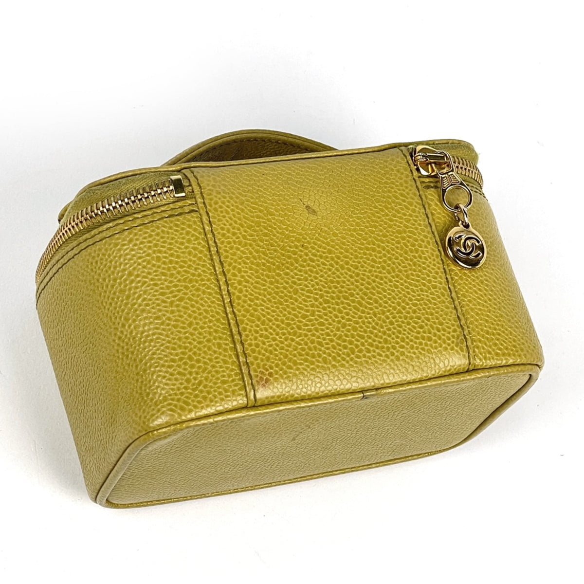 Chanel Yellow Grained Calfskin Pouch Vanity Bag (Pre-Owned)
