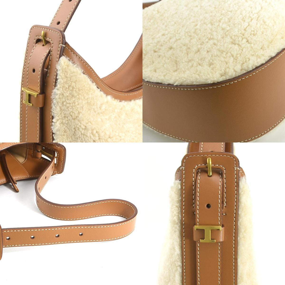 Tod's Beige Brown Leather Shoulder Bag (Pre-Owned)