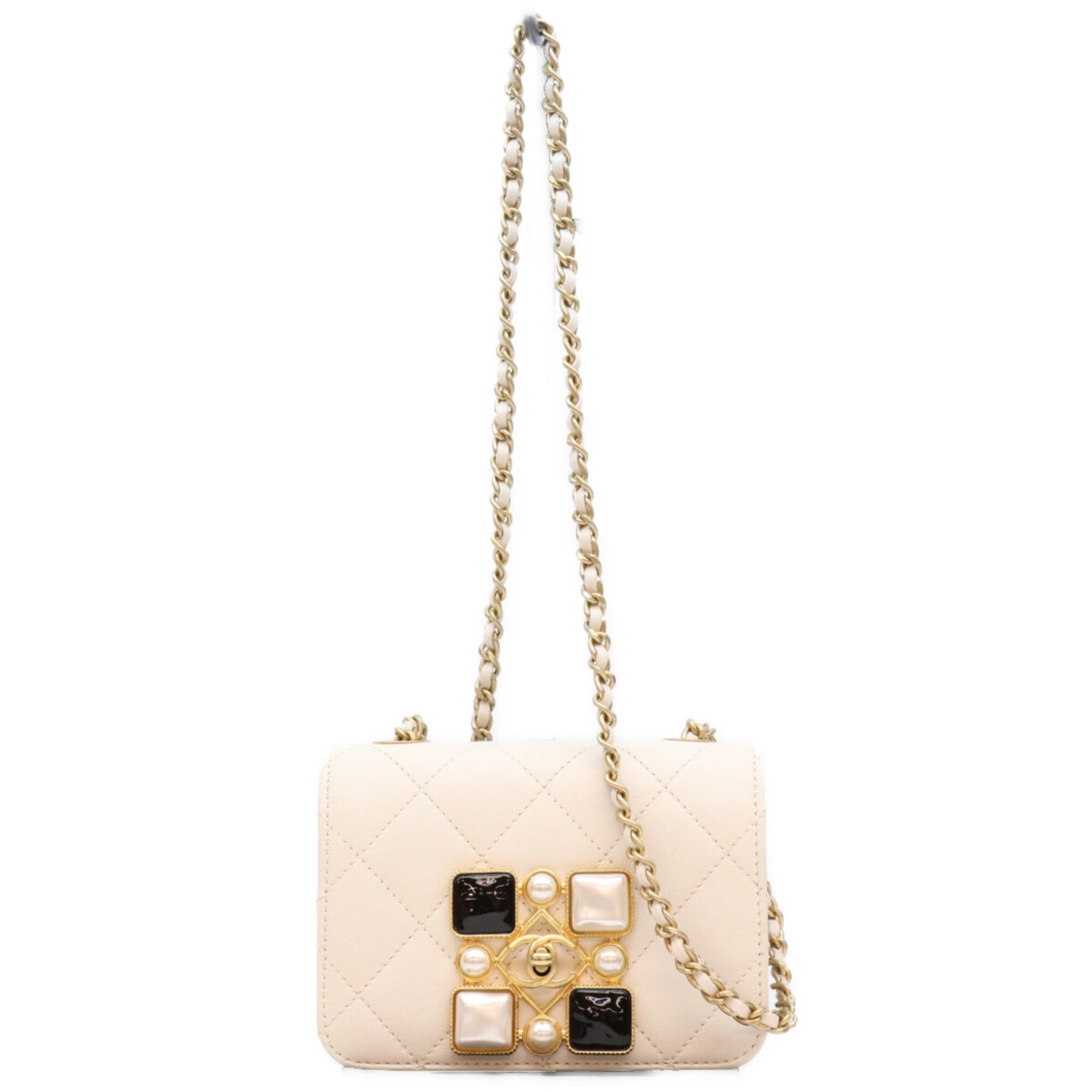 Chanel White Leather Shoulder Bag (Pre-Owned)