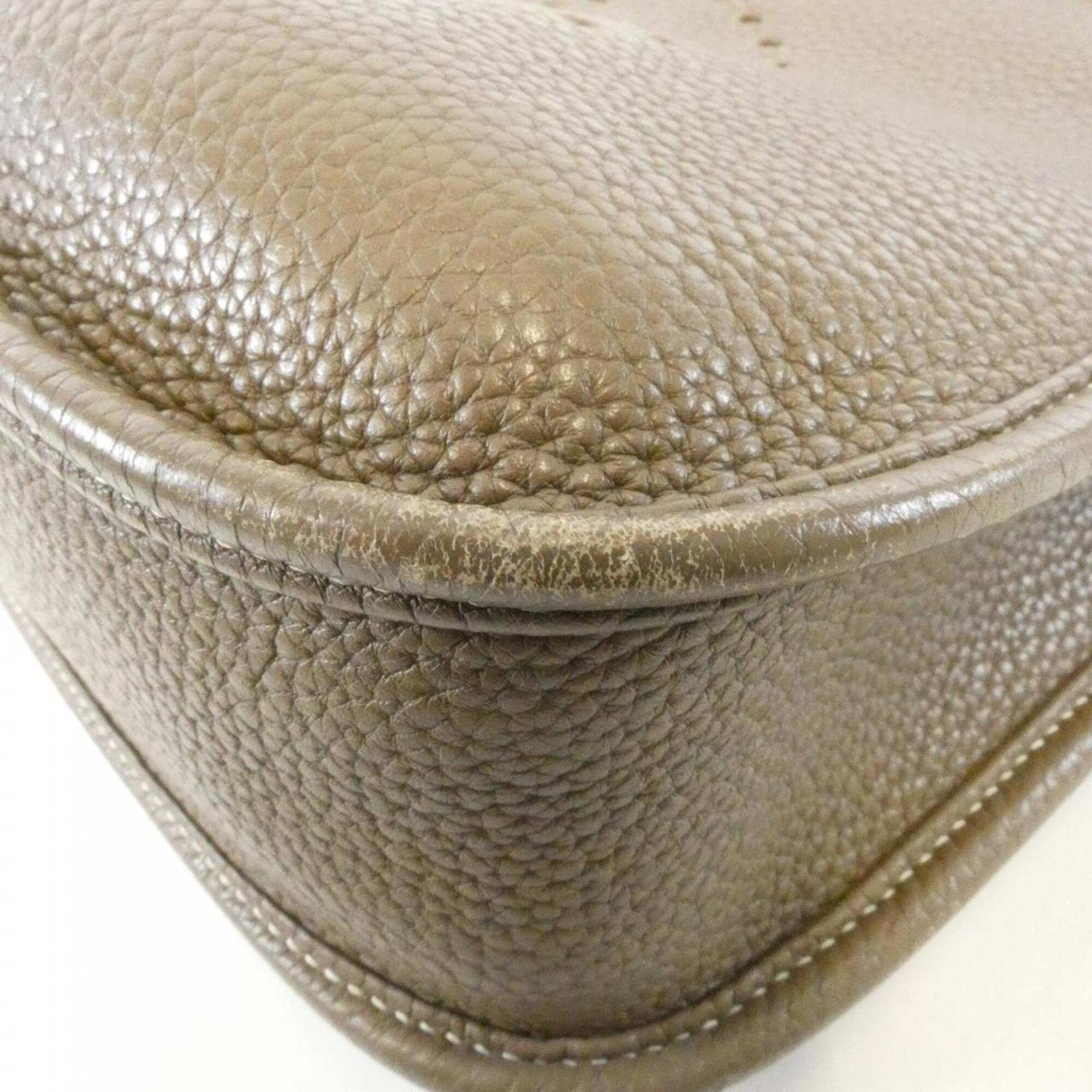 Hermes Etoupe Gray Taurillon Clemence Leather Shoulder Bag (Pre-Owned)