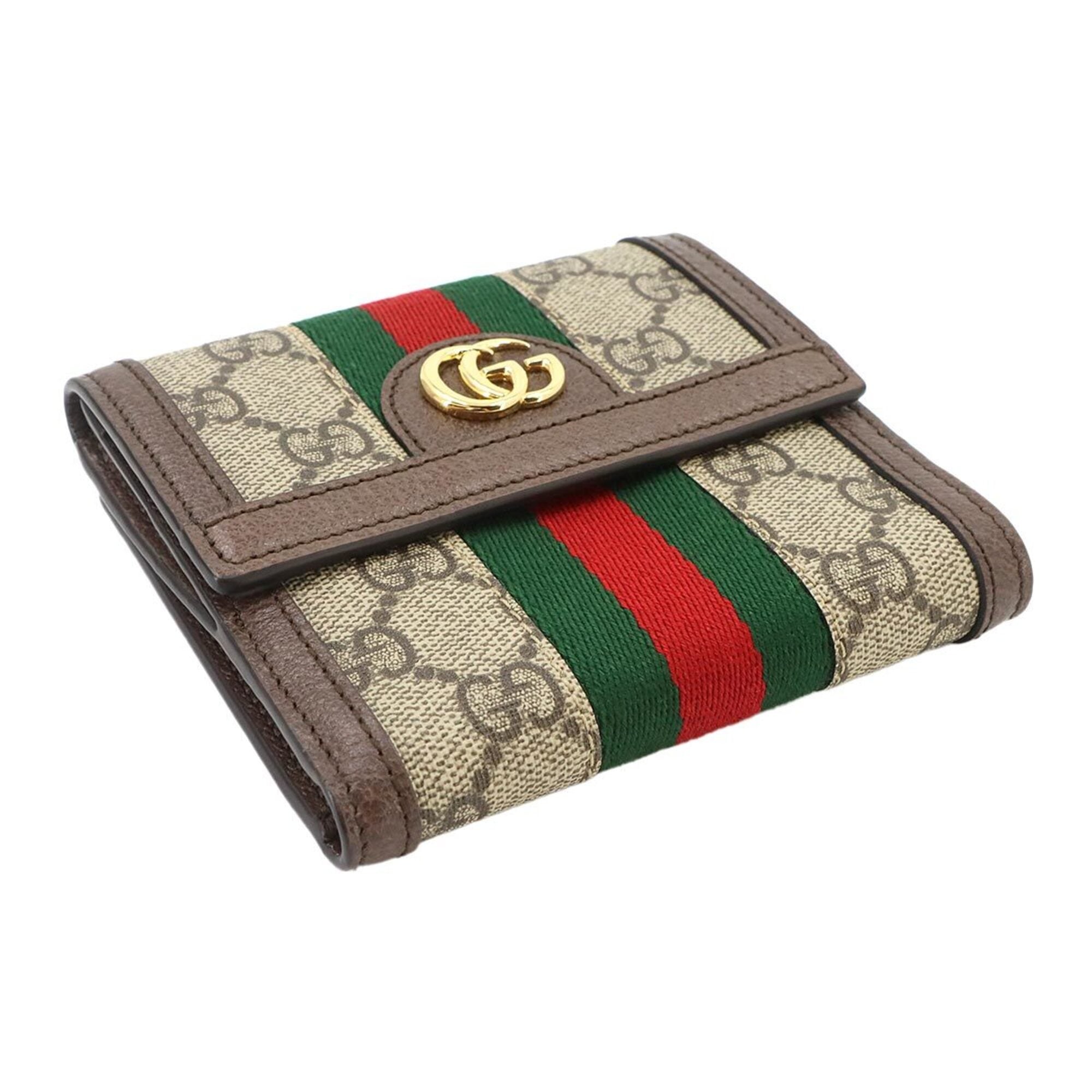 Gucci Beige Brown Gg Supreme Leather Wallet (Bi-Fold) (Pre-Owned)