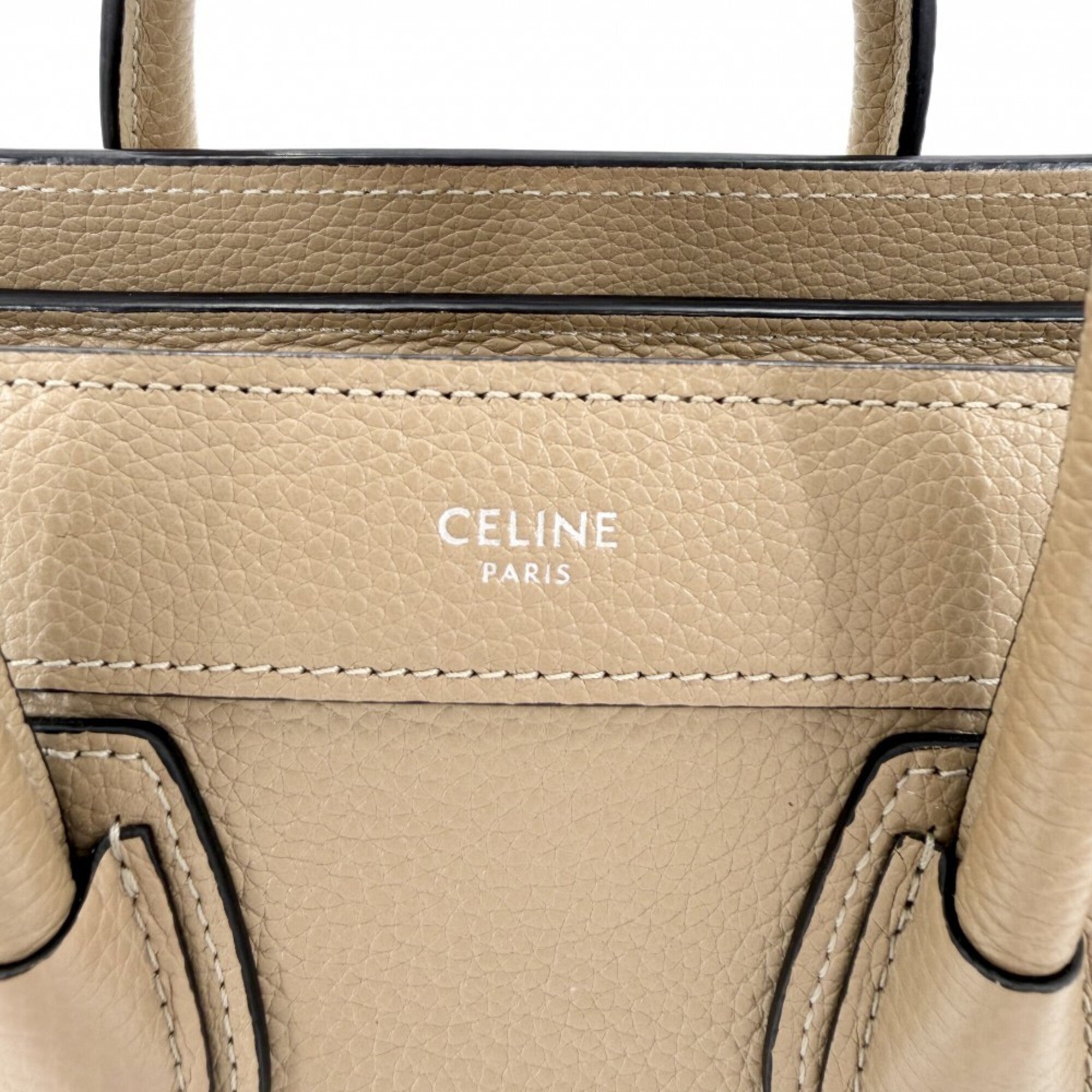 Celine Brown Leather Handbag Shoulder Bag (Pre-Owned)