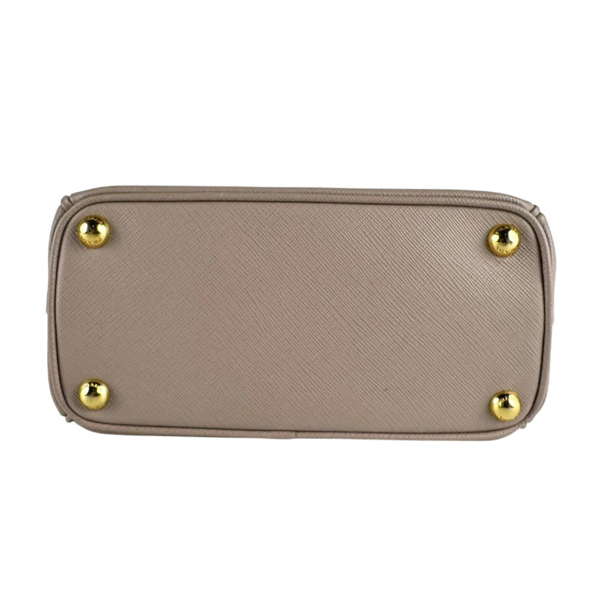 Prada Grayish Leather Handbag Shoulder Bag (Pre-Owned)