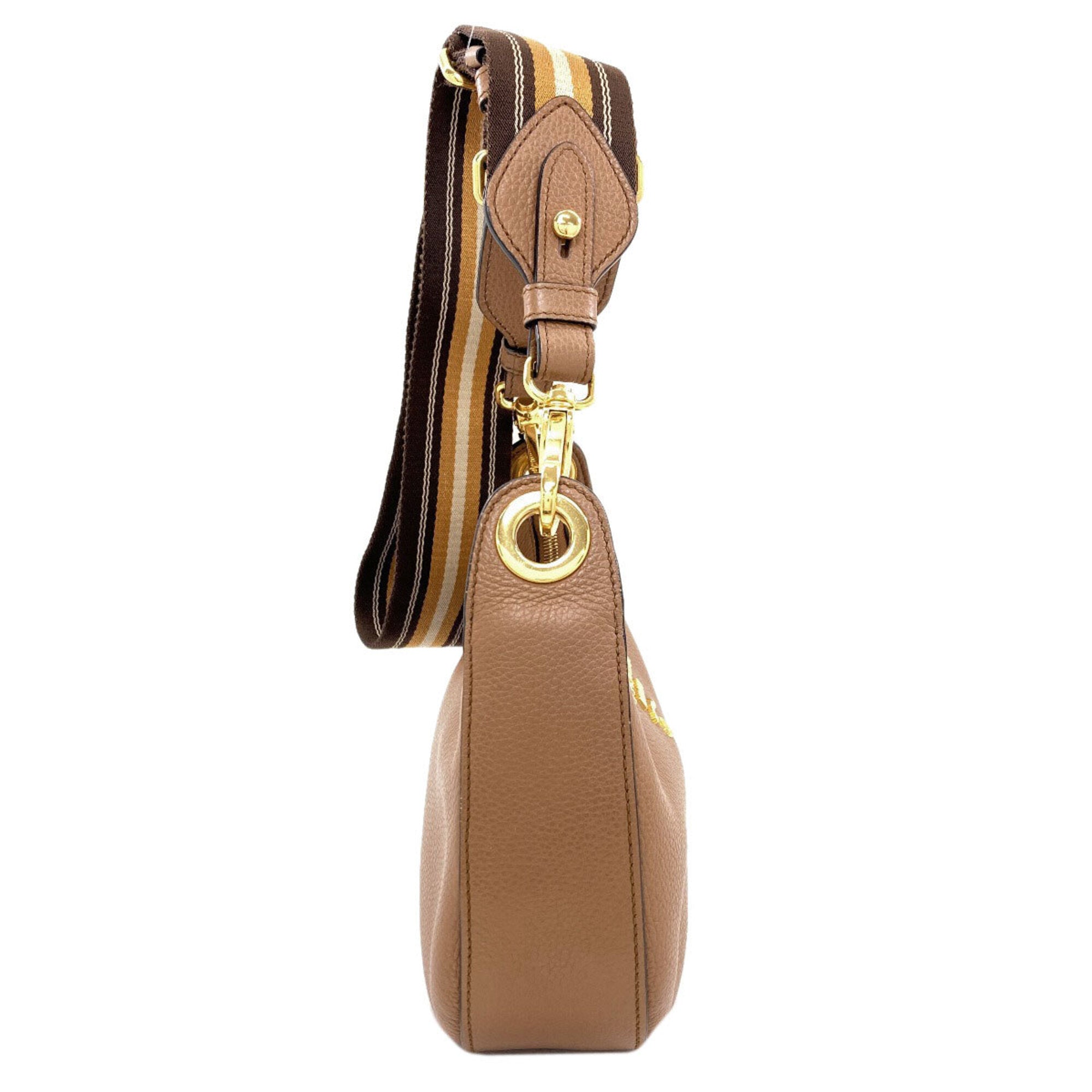 Prada Brown Leather Shoulder Bag (Pre-Owned)