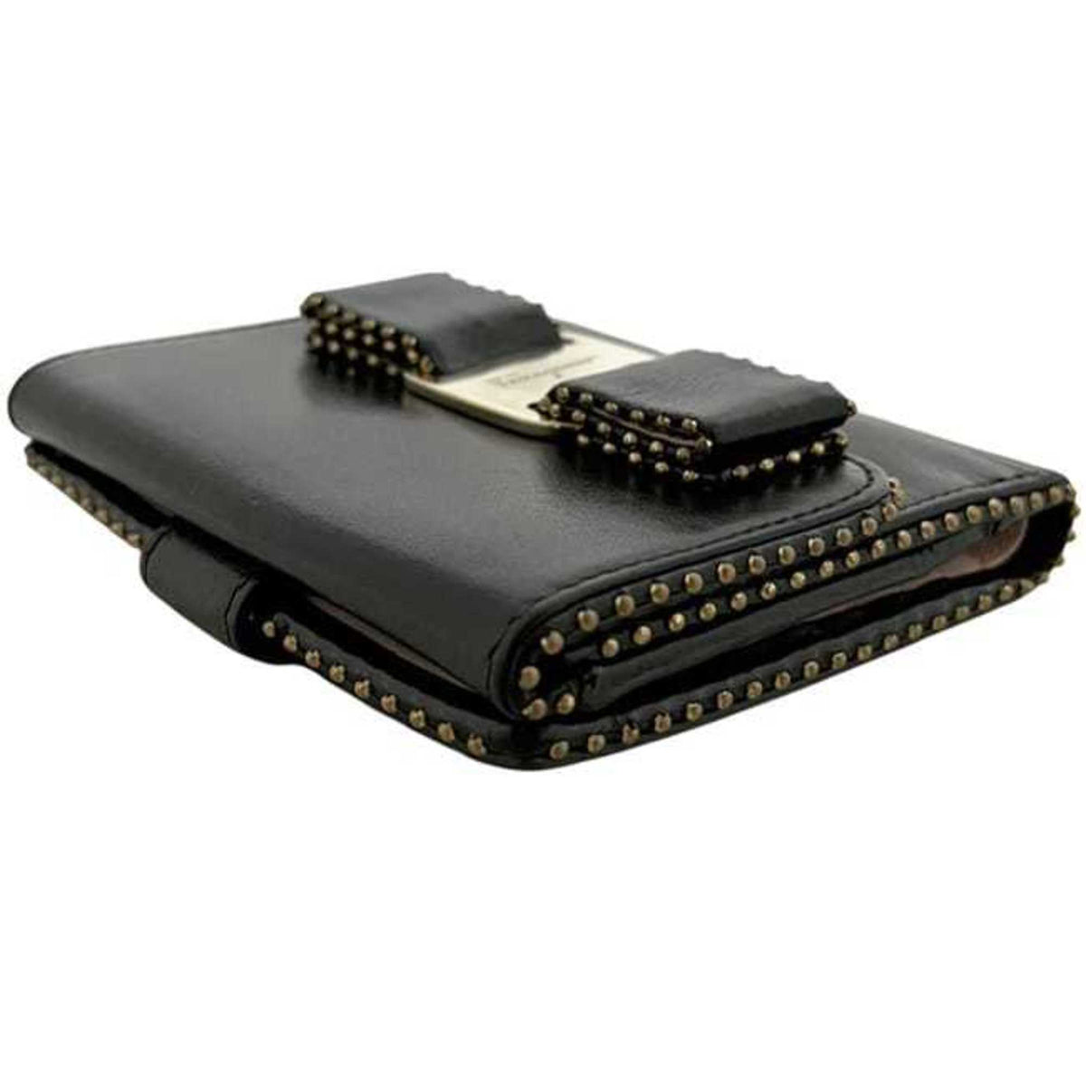 Salvatore Ferragamo Black Leather Wallet (Bi-Fold) (Pre-Owned)