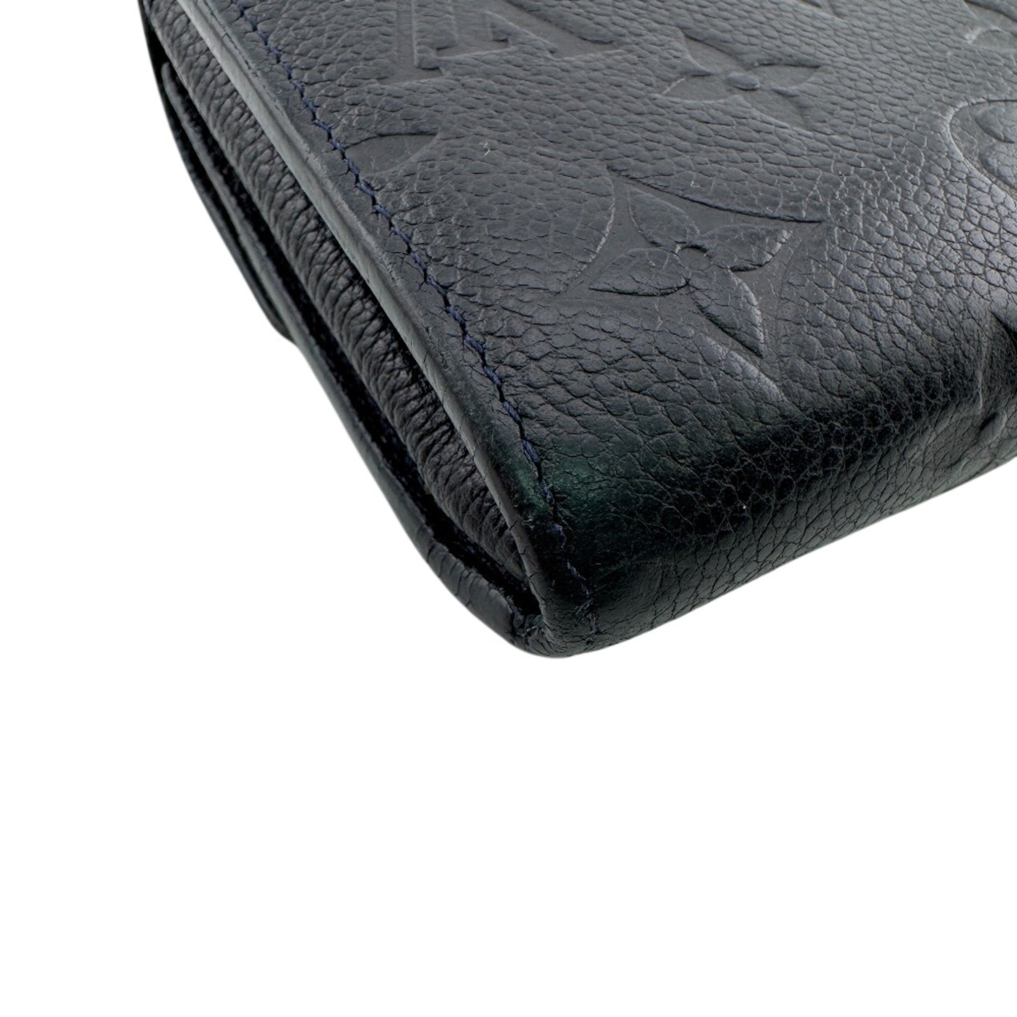 Louis Vuitton Monogram Empreinte Black Noir Leather Long Wallet (Bi-Fold) (Pre-Owned)