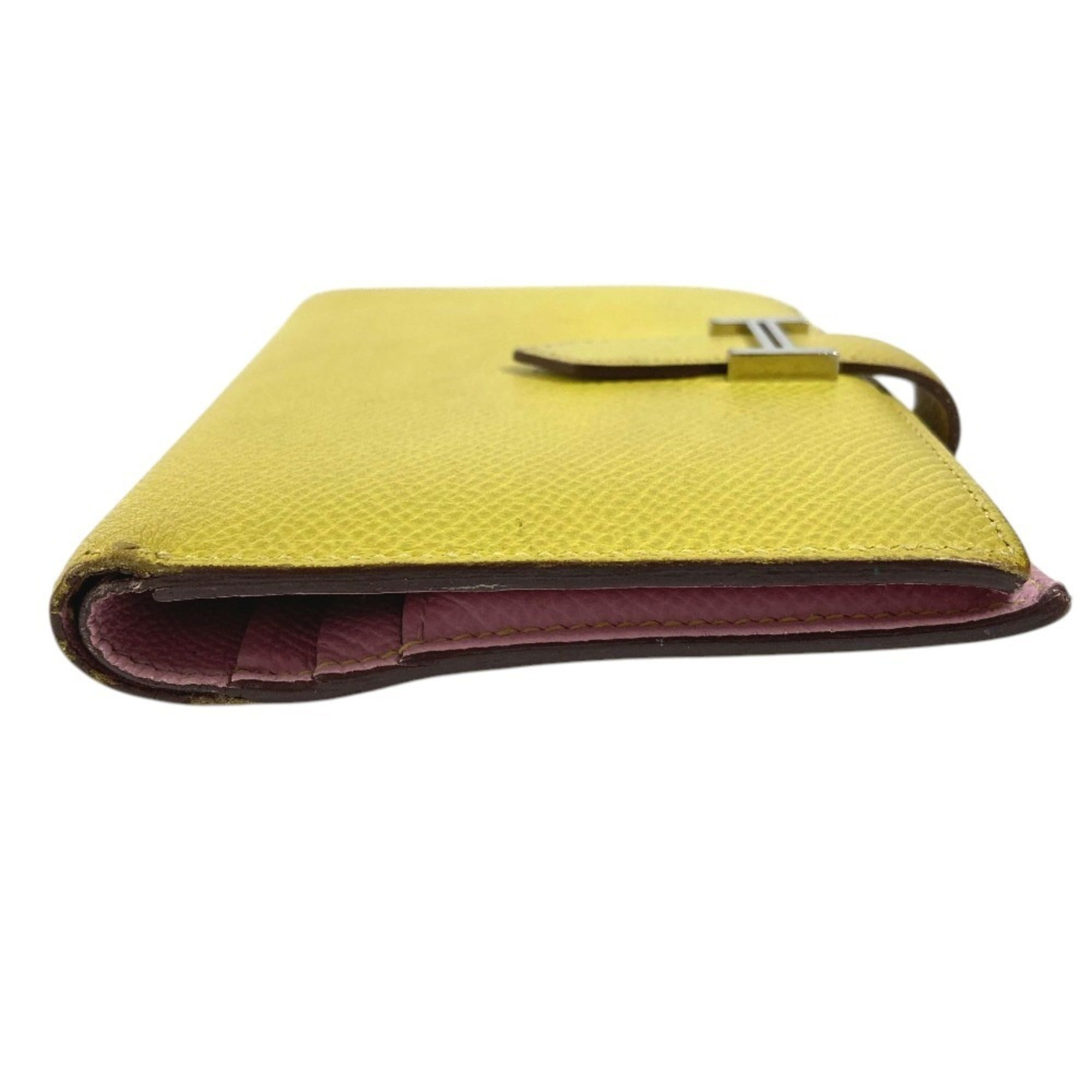 Hermes Pink Yellow Epsom Leather Wallet (Bi-Fold) (Pre-Owned)