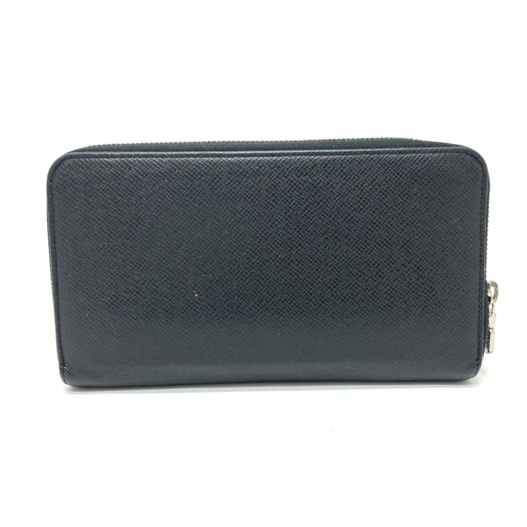 Louis Vuitton Black Noir Taiga Leather Leather Long Wallet (Bi-Fold) (Pre-Owned)
