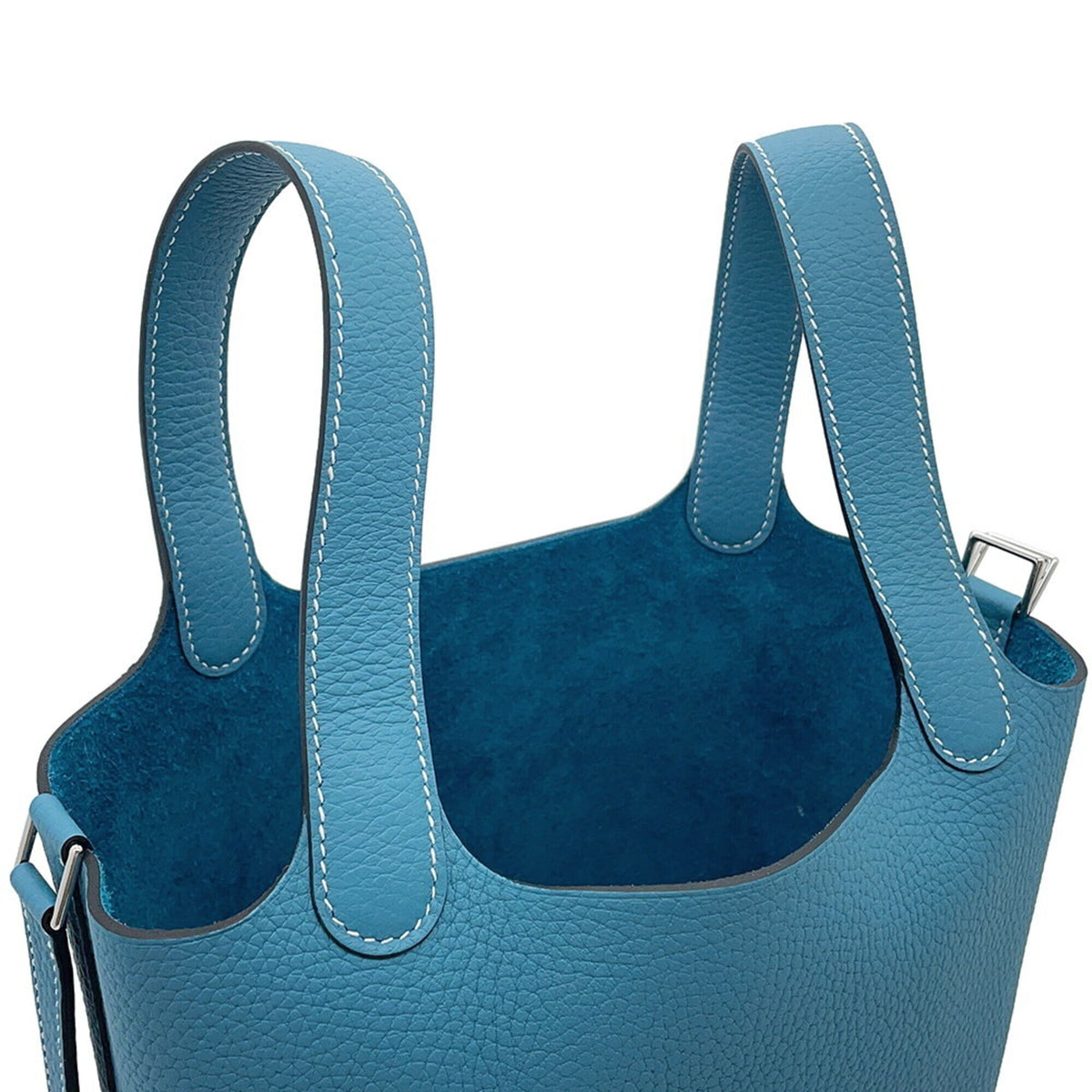 Hermes Blue Taurillon Clemence Leather Tote Bag (Pre-Owned)