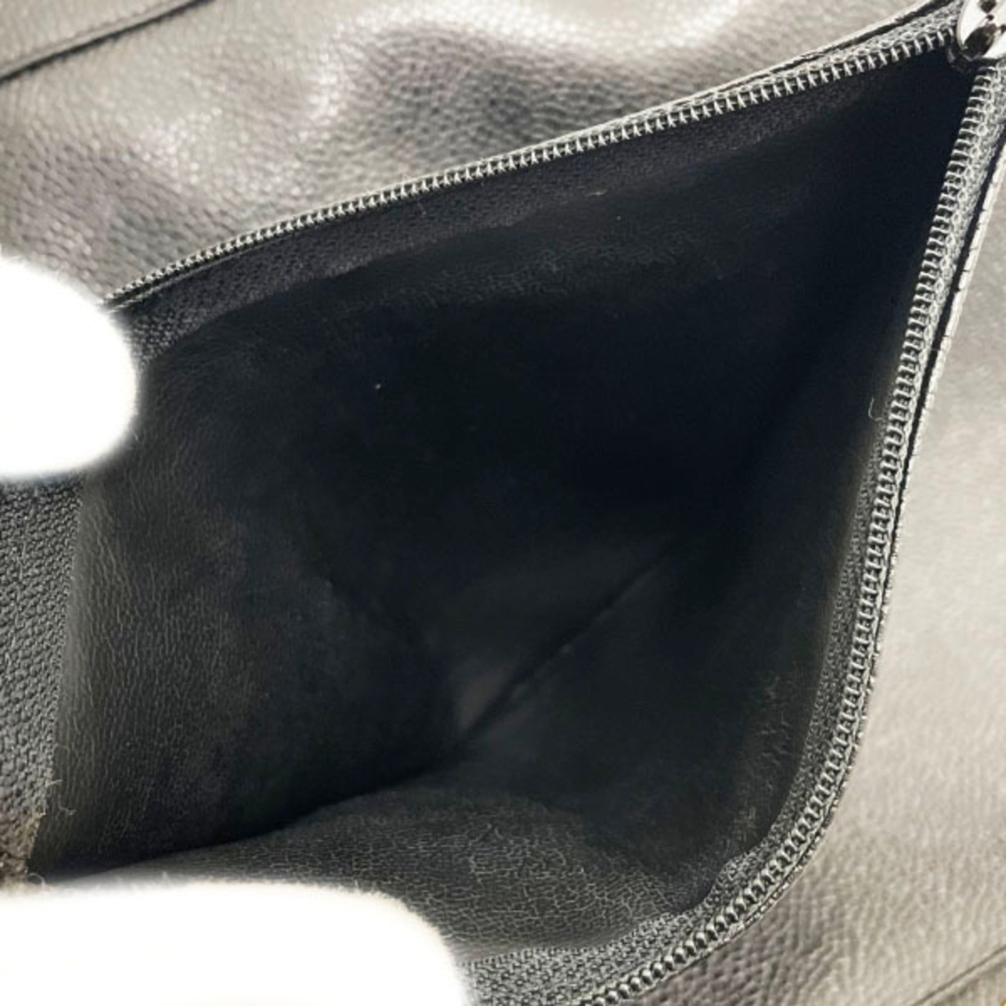 Chanel Black Grained Calfskin Pouch Shoulder Bag (Pre-Owned)