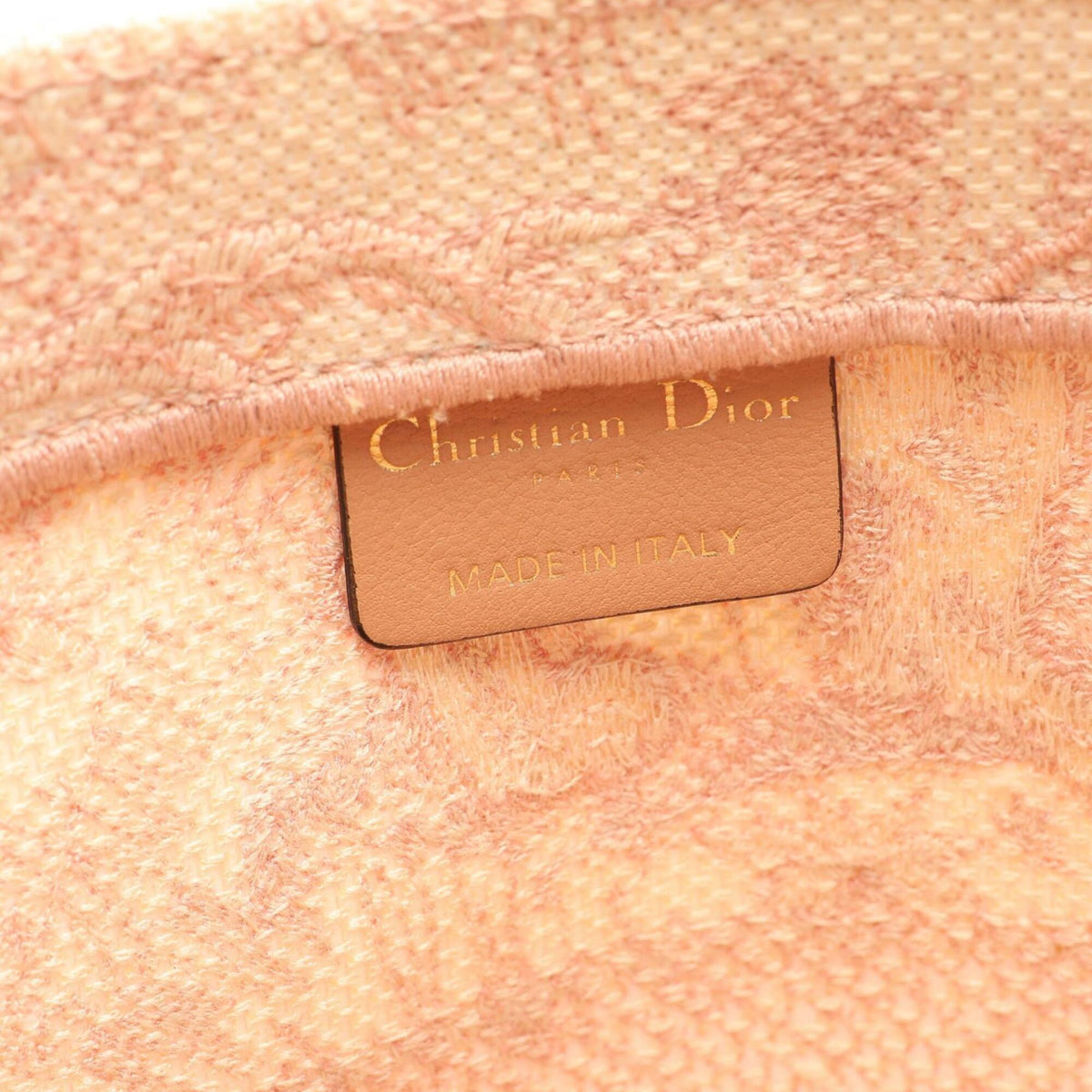 Christian Dior Ivory Pink Canvas Handbag Tote Bag (Pre-Owned)