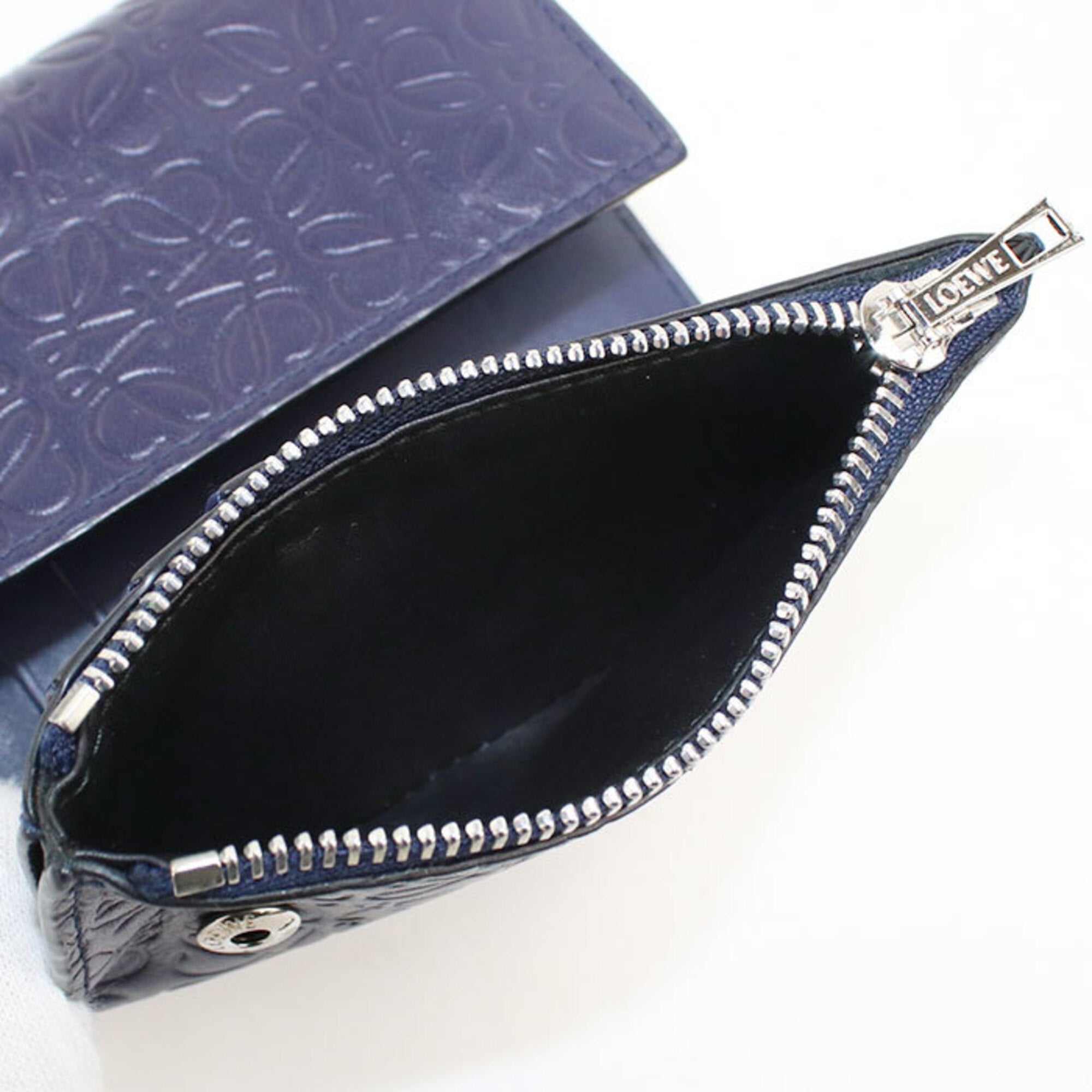 Loewe Navy Leather Wallet (Tri-Fold) (Pre-Owned)