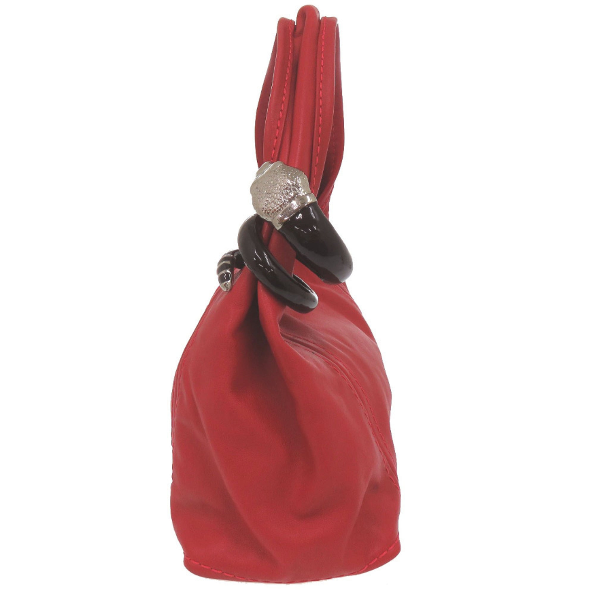 Jimmy Choo Red Color Leather Shoulder Bag (Pre-Owned)