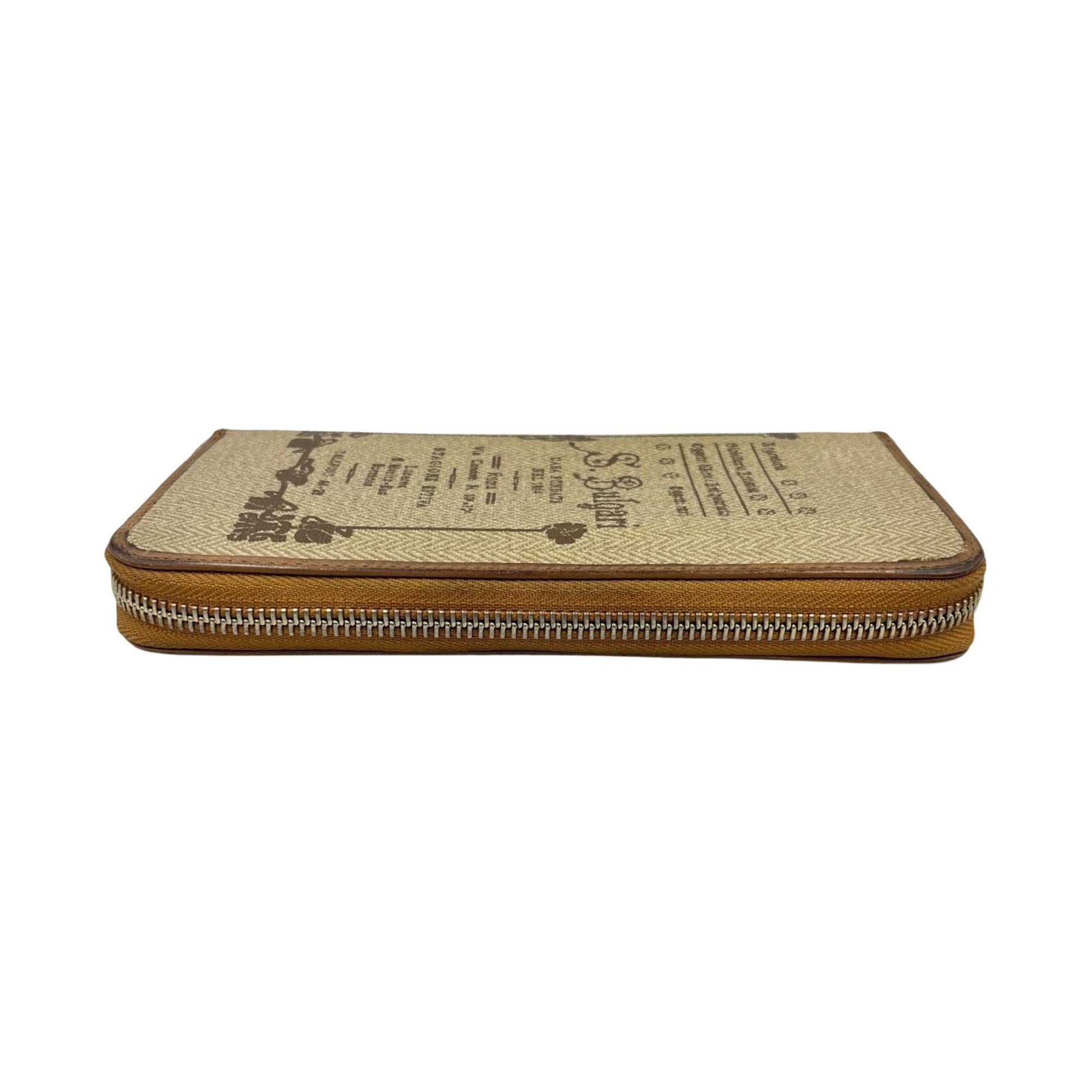 Bvlgari Beige Leather Long Wallet (Bi-Fold) (Pre-Owned)