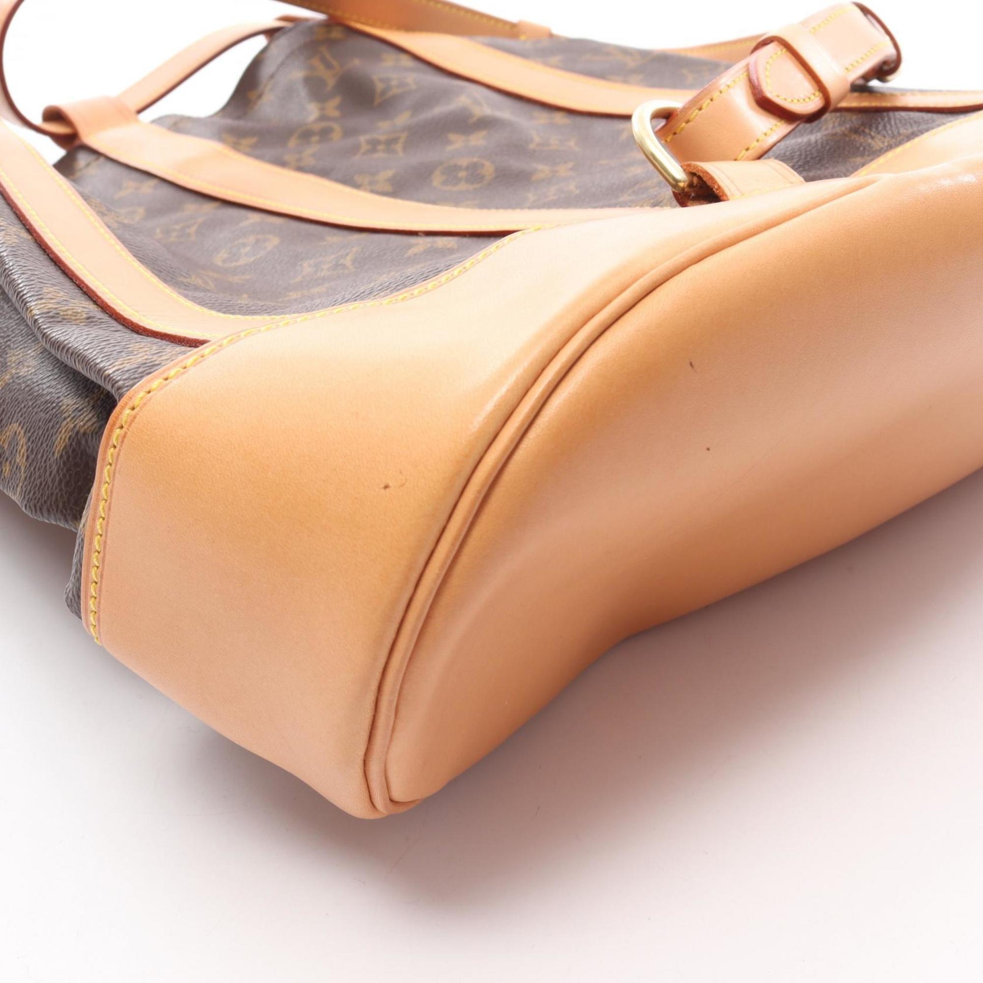 Louis Vuitton Brown Coated Canvas Leather Handbag Shoulder Bag (Pre-Owned)