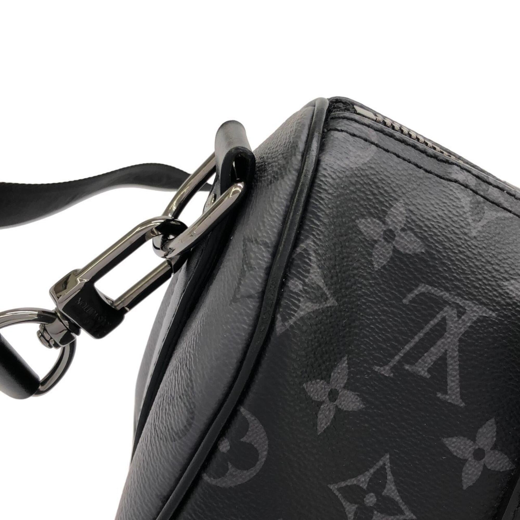 Louis Vuitton Monogram Eclipse Black Gris Coated Canvas Boston Bag (Pre-Owned)