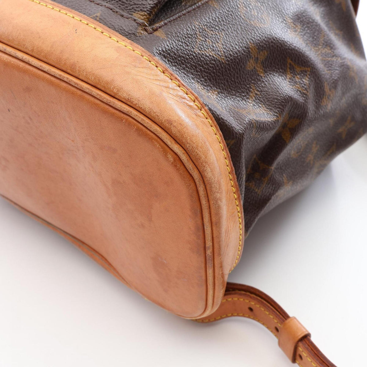 Louis Vuitton Brown Coated Canvas Leather Backpack Handbag (Pre-Owned)