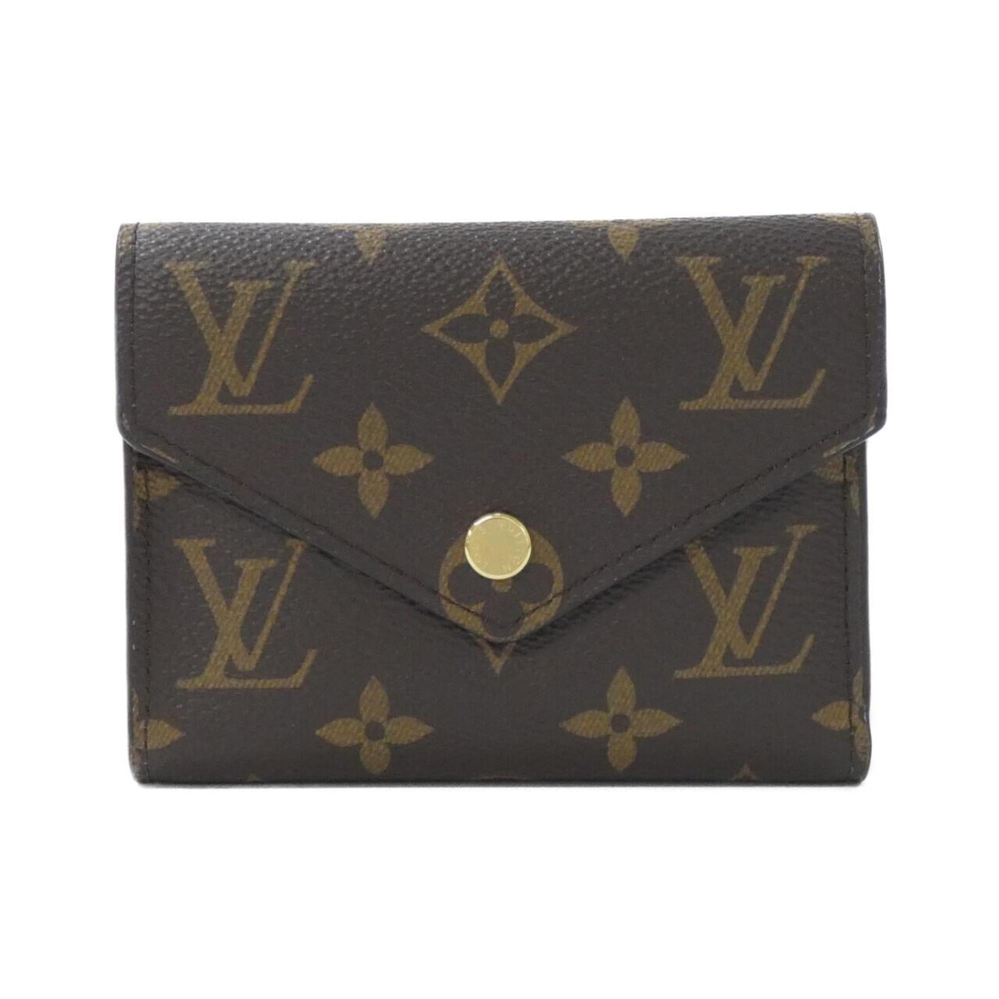 Louis Vuitton Monogram Marron Coated Canvas Wallet (Tri-Fold) (Pre-Owned)