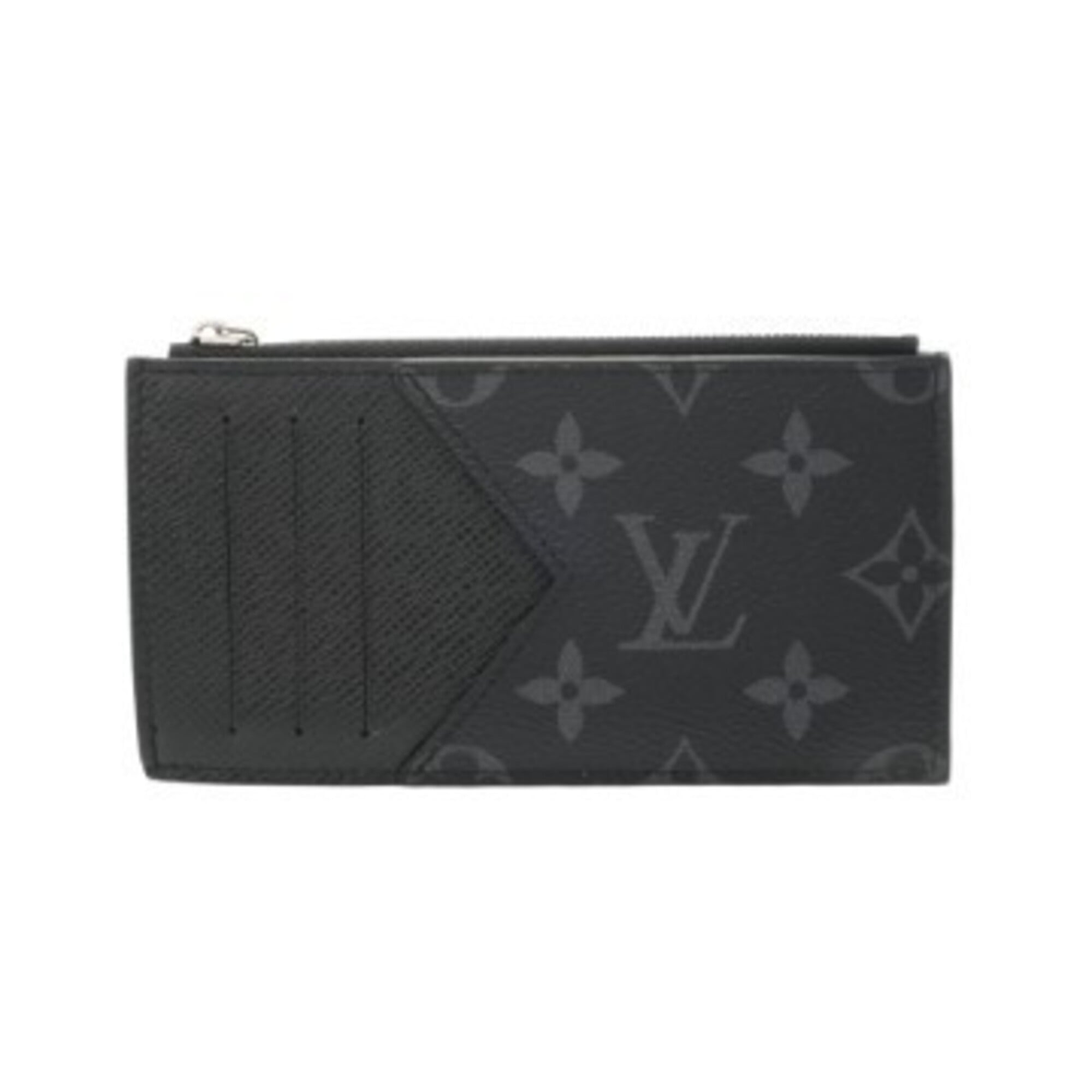 Louis Vuitton Noir Leather Monogram Coin Purse/Coin Case (Pre-Owned)