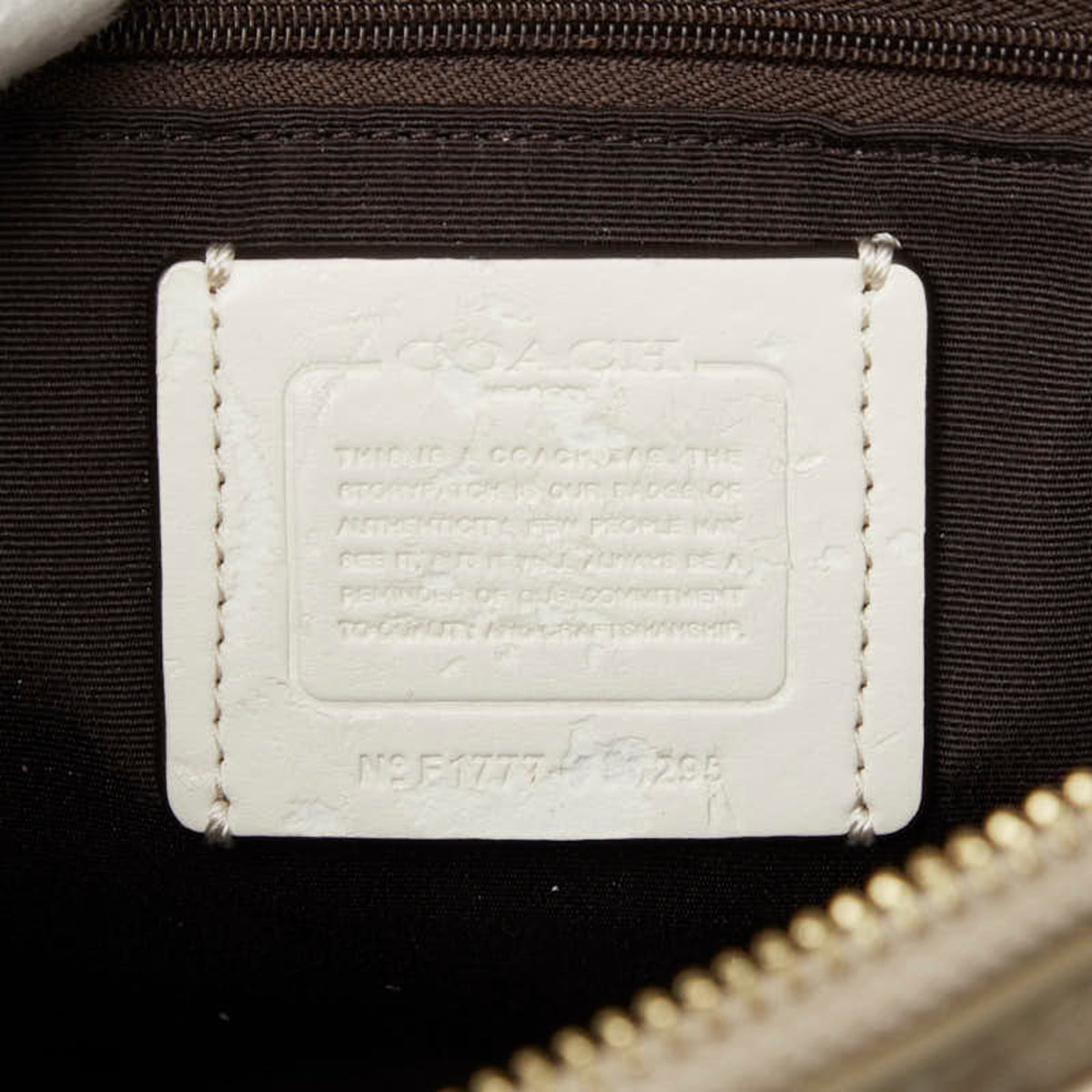 Coach Signature Beige White Signature Line Handbag (Pre-Owned)