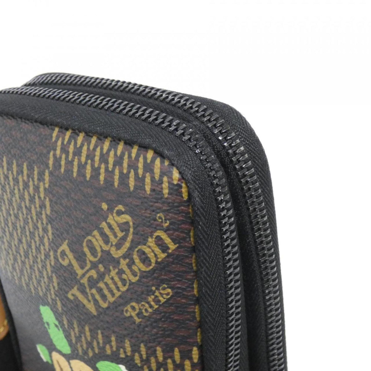 Louis Vuitton Black Brown Coated Canvas Phone Wallet (Pre-Owned)