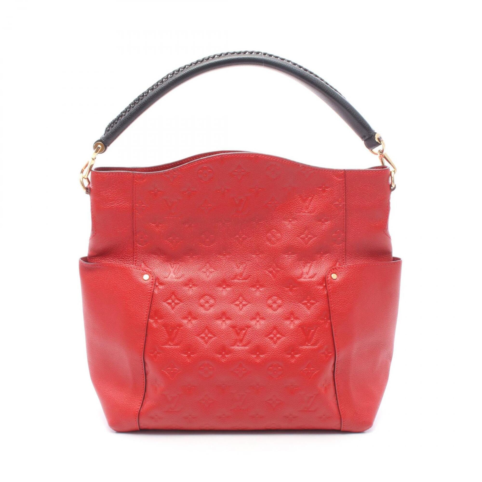 Louis Vuitton Black Red Color Monogram Empreinte Handbag Shoulder Bag (Pre-Owned)
