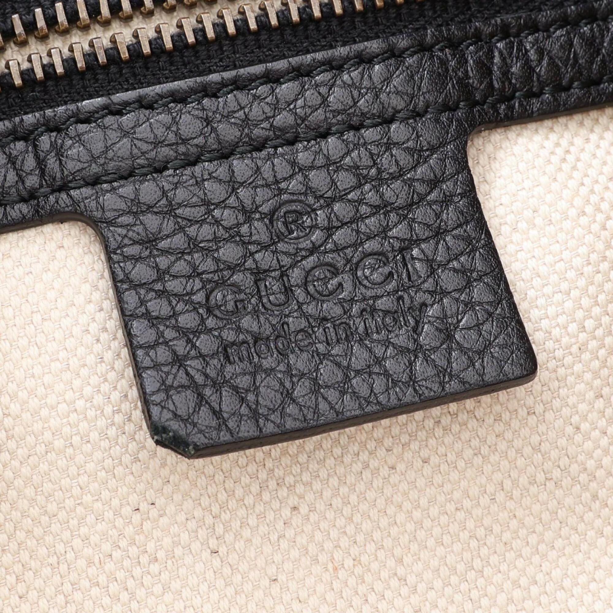 Gucci Black Leather Handbag Shoulder Bag (Pre-Owned)