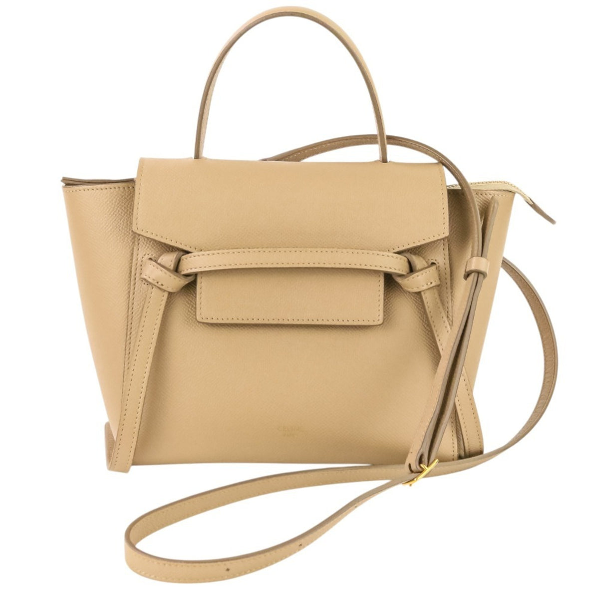 Celine Beige Leather Shoulder Bag (Pre-Owned)