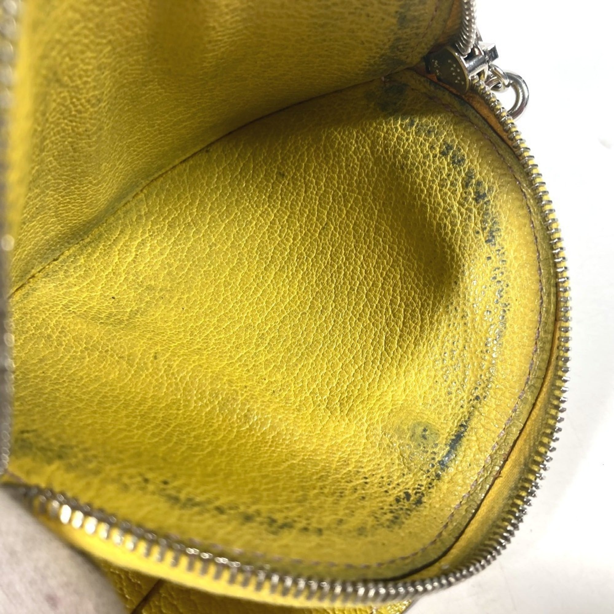Hermes Yellow Chevre Leather Coin Purse/Coin Case (Pre-Owned)