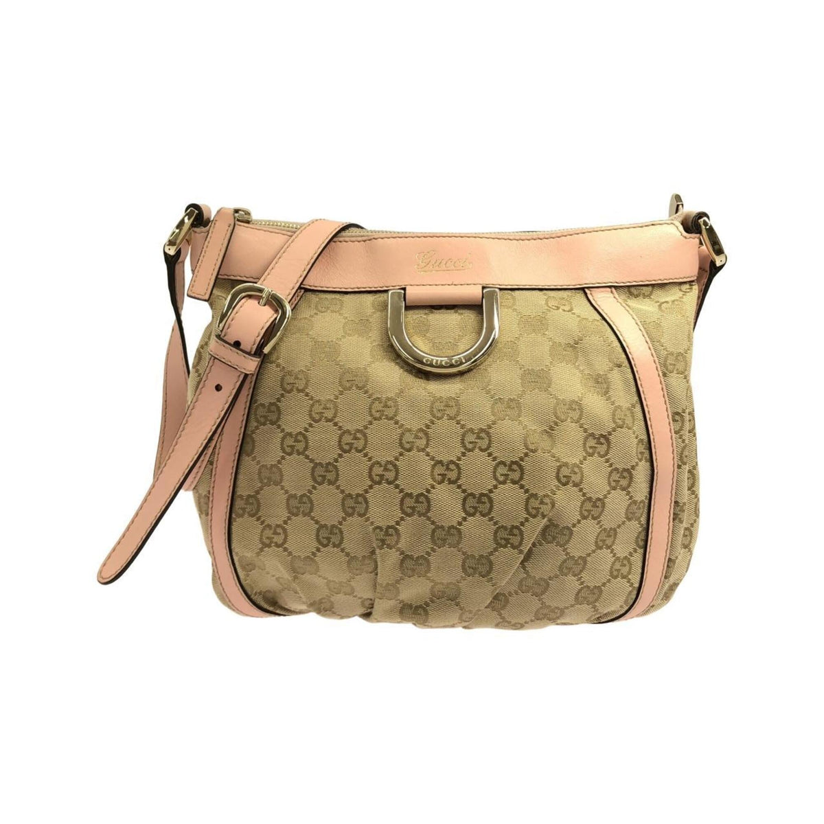 Gucci Beige Brown Gg Canvas Shoulder Bag (Pre-Owned)