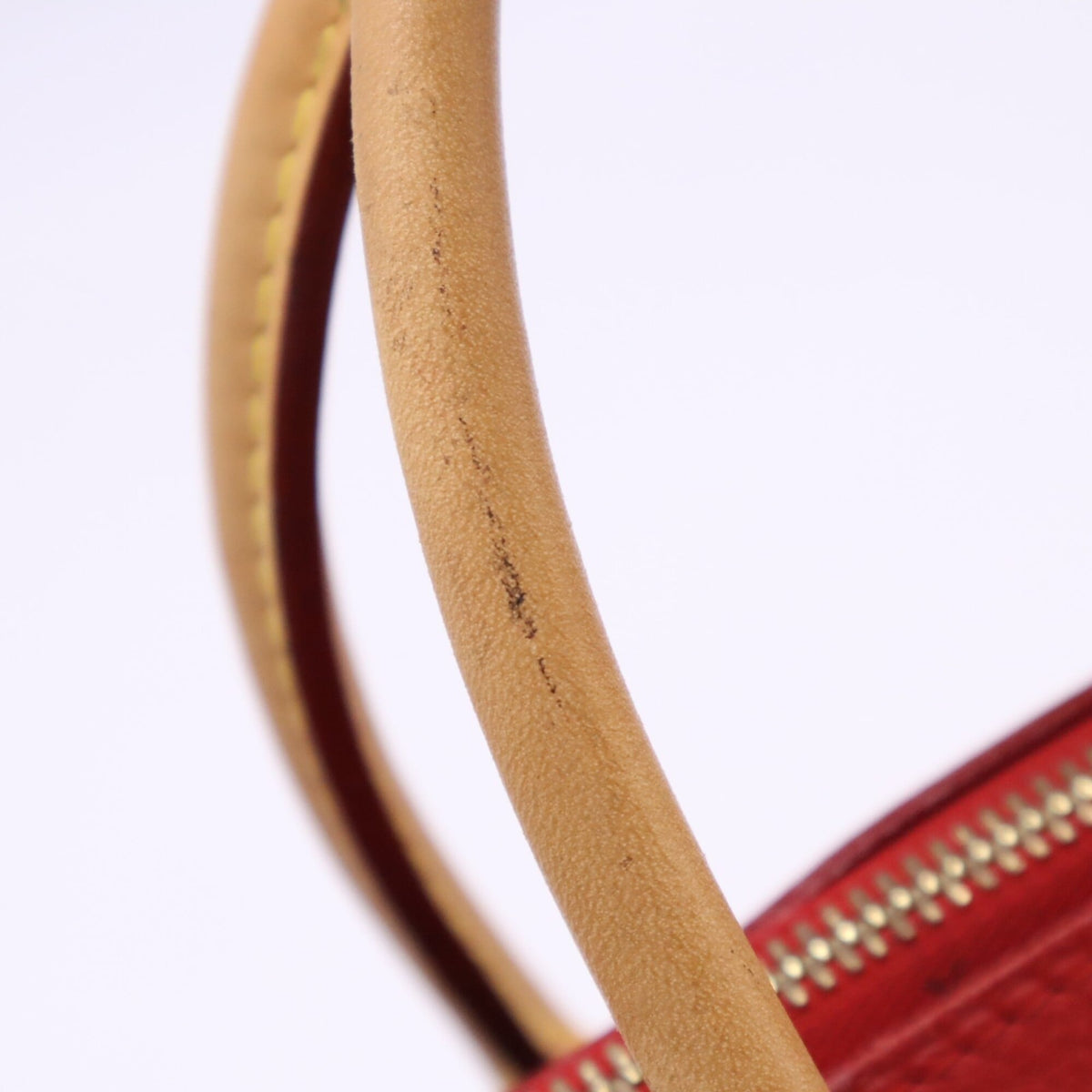 Louis Vuitton Beige Brown Coated Canvas Leather Handbag (Pre-Owned)