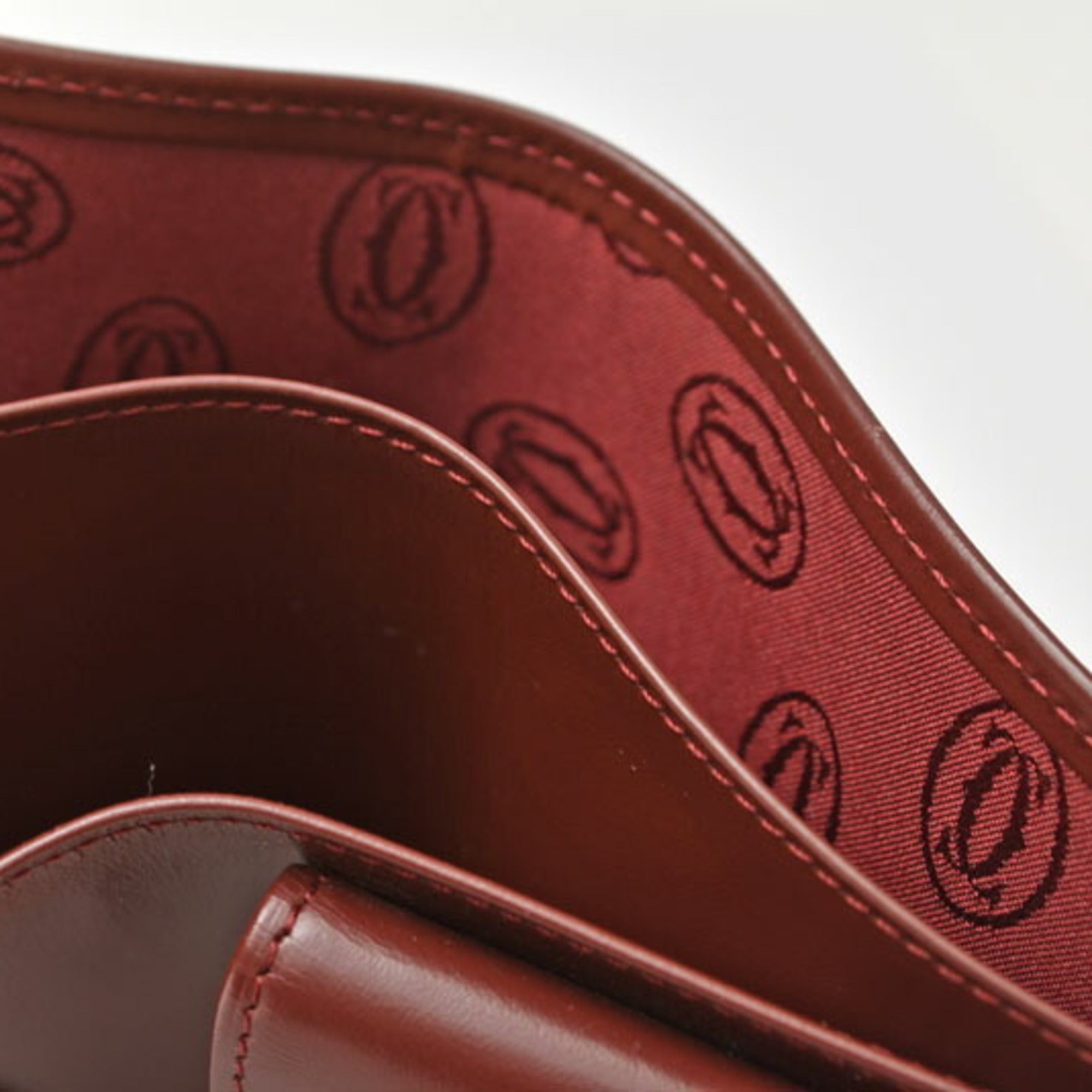 Cartier Bordeaux Leather Wallet (Bi-Fold) (Pre-Owned)