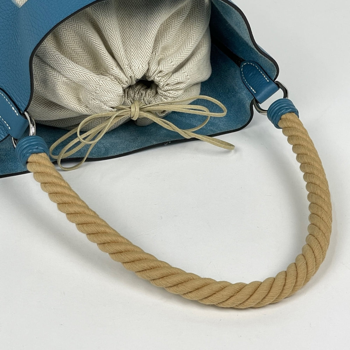 Hermes Blue Taurillon Clemence Leather Shoulder Bag (Pre-Owned)