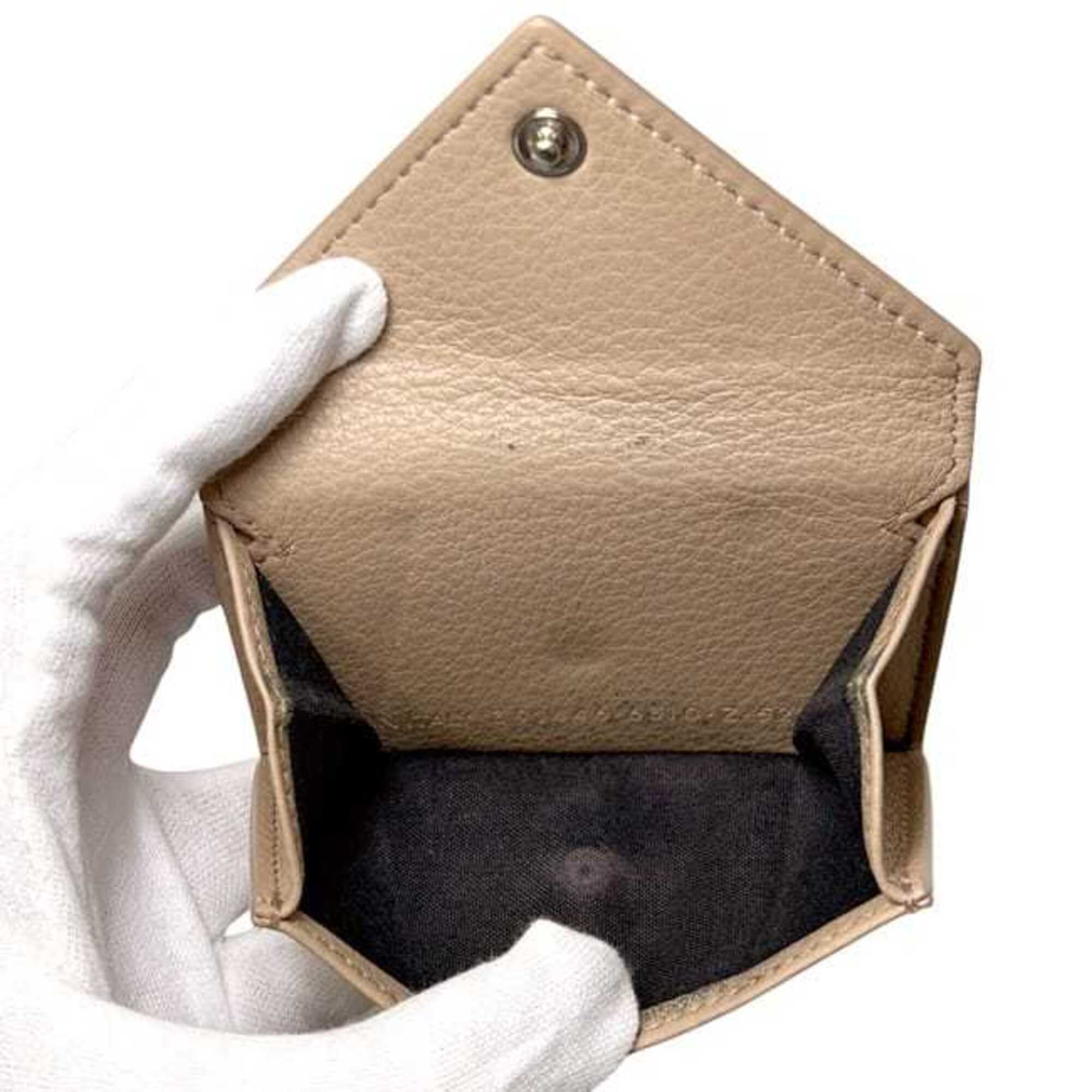 Balenciaga Beige Leather Wallet (Tri-Fold) (Pre-Owned)