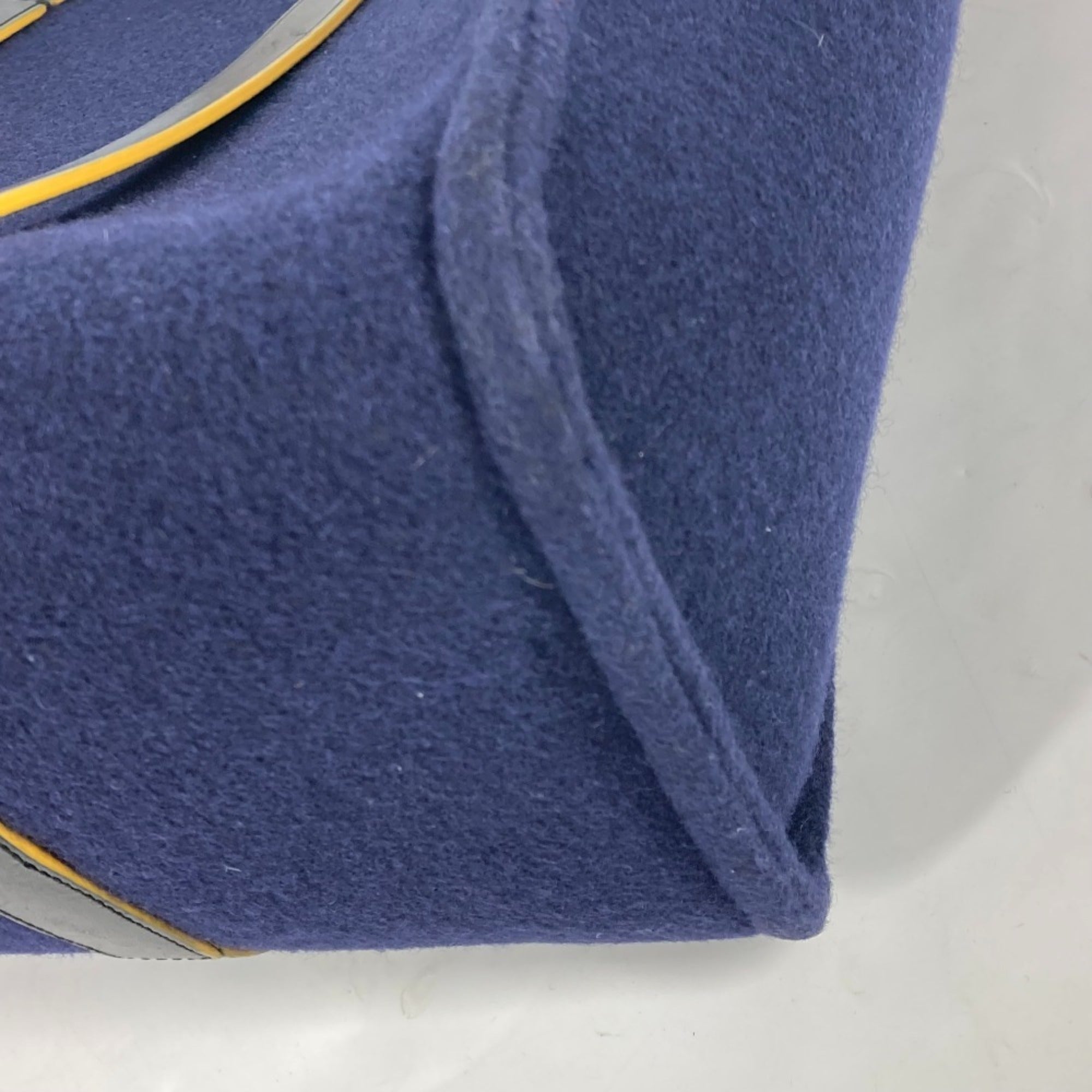 Fendi Navy Wool Shoulder Bag Tote Bag (Pre-Owned)