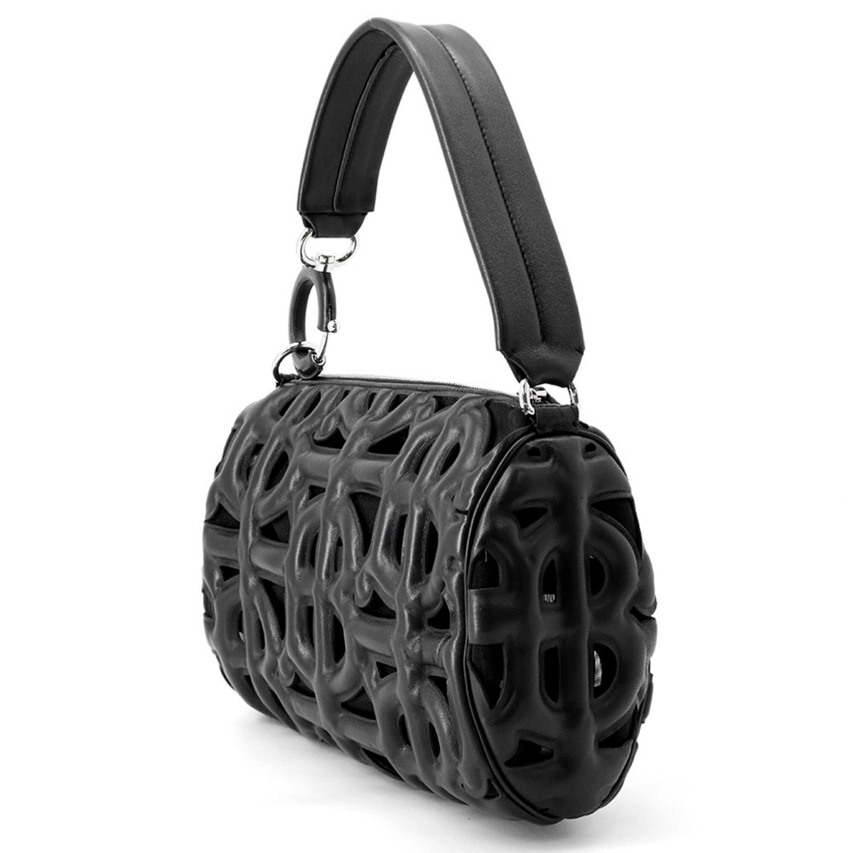Burberry Black Mesh Leather Handbag Pouch (Pre-Owned)