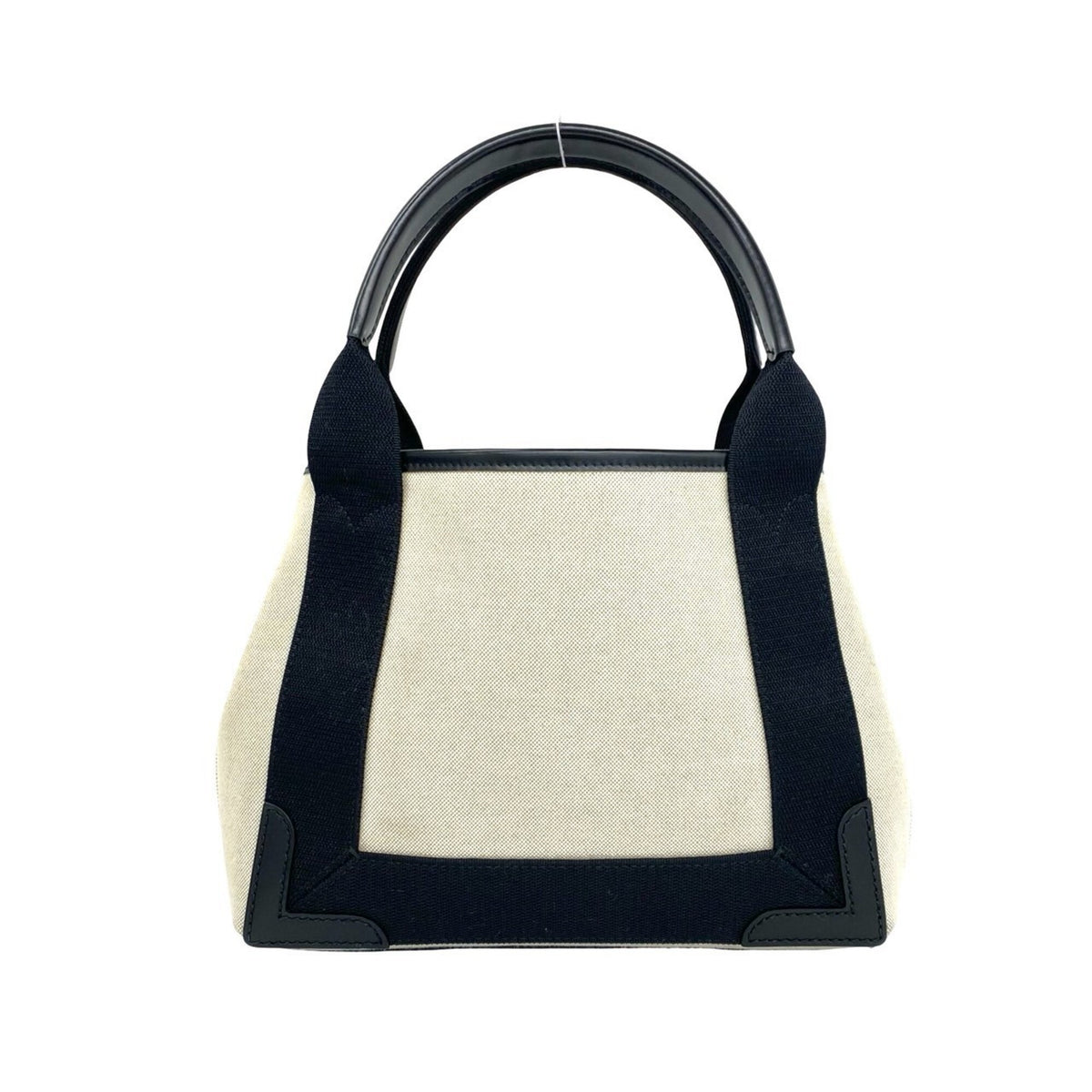 Balenciaga Black White Canvas Leather Handbag Pouch Tote Bag (Pre-Owned)
