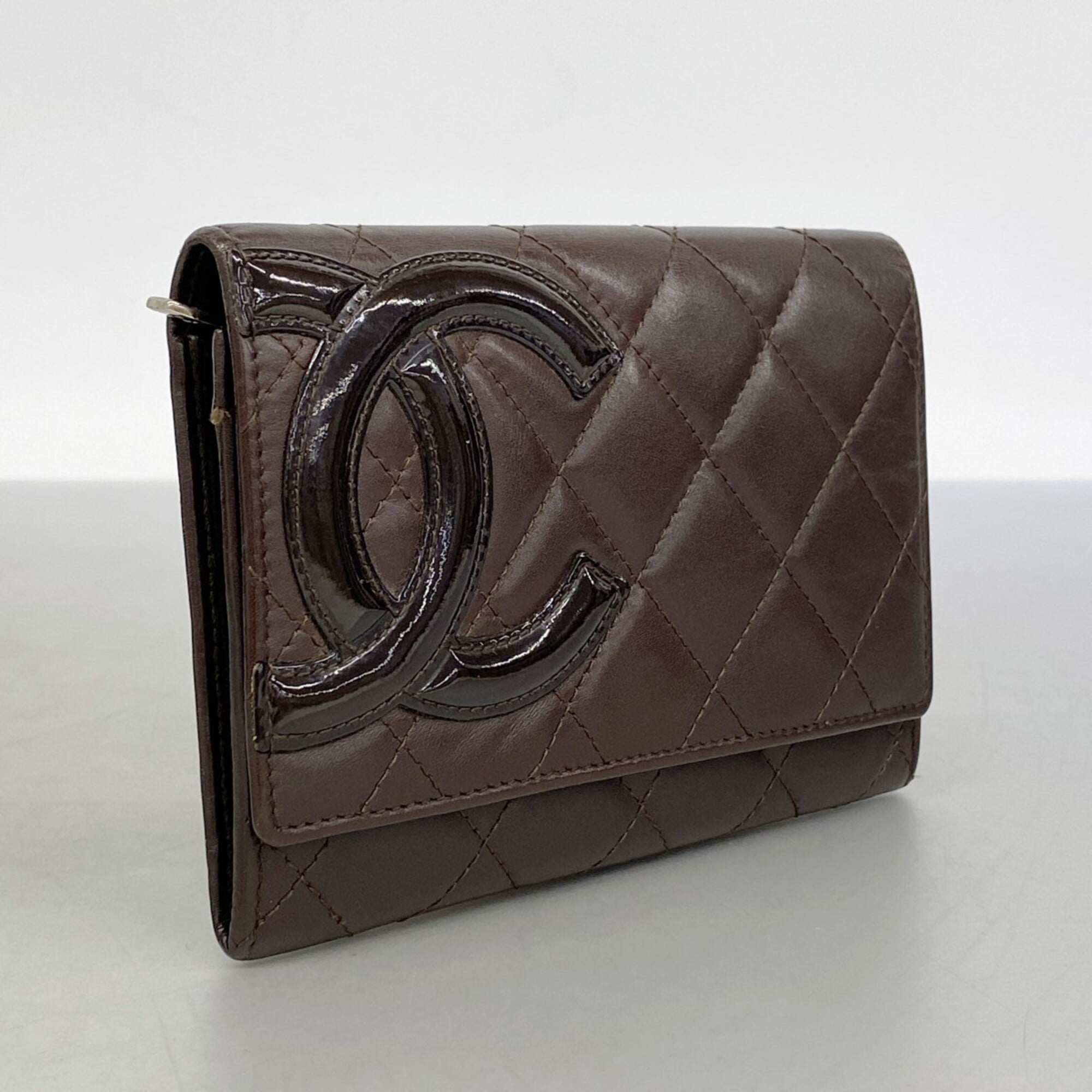 Chanel Dark Brown Leather Coin Purse/Coin Case (Pre-Owned)