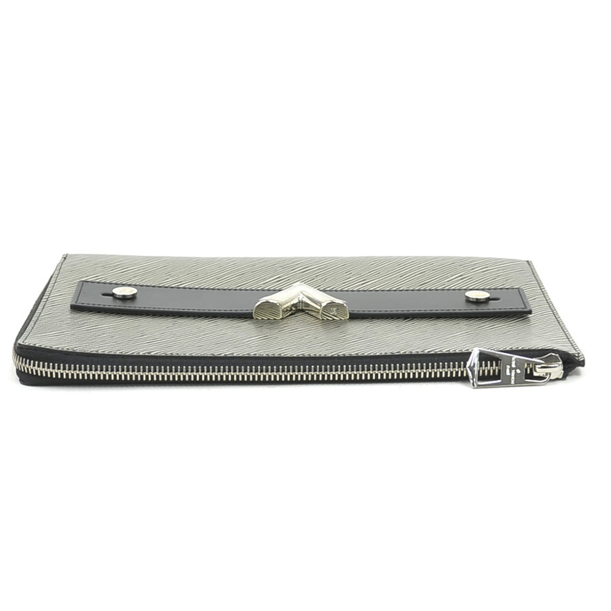 Louis Vuitton Black Silver Epi Leather Clutch Bag Pochette (Pre-Owned)