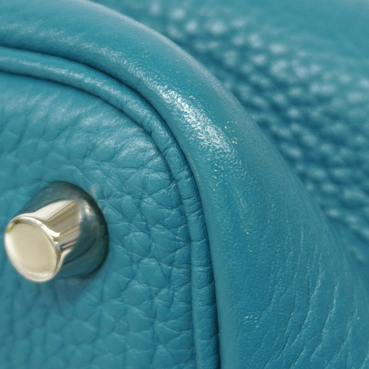 Hermes Blue Jean Taurillon Clemence Leather Handbag (Pre-Owned)