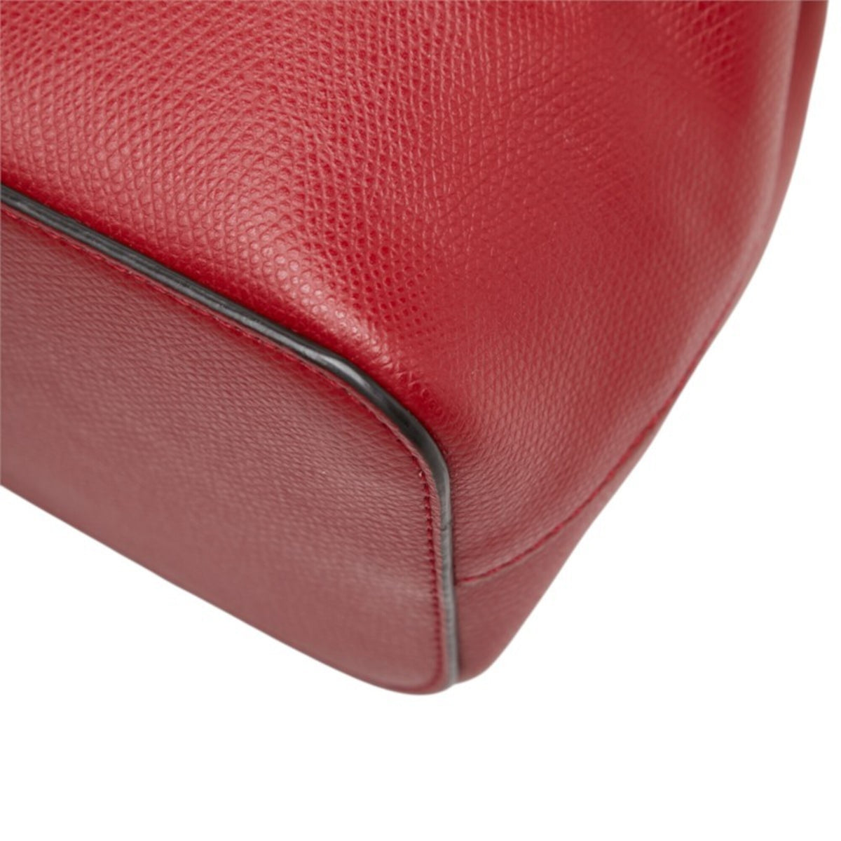 Fendi Red Color Leather Handbag Shoulder Bag (Pre-Owned)