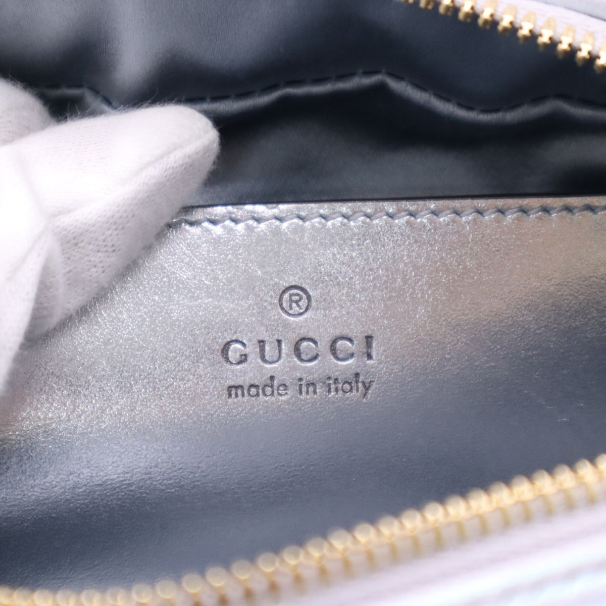 Gucci Gg Marmont Blue Leather Shoulder Bag (Pre-Owned)