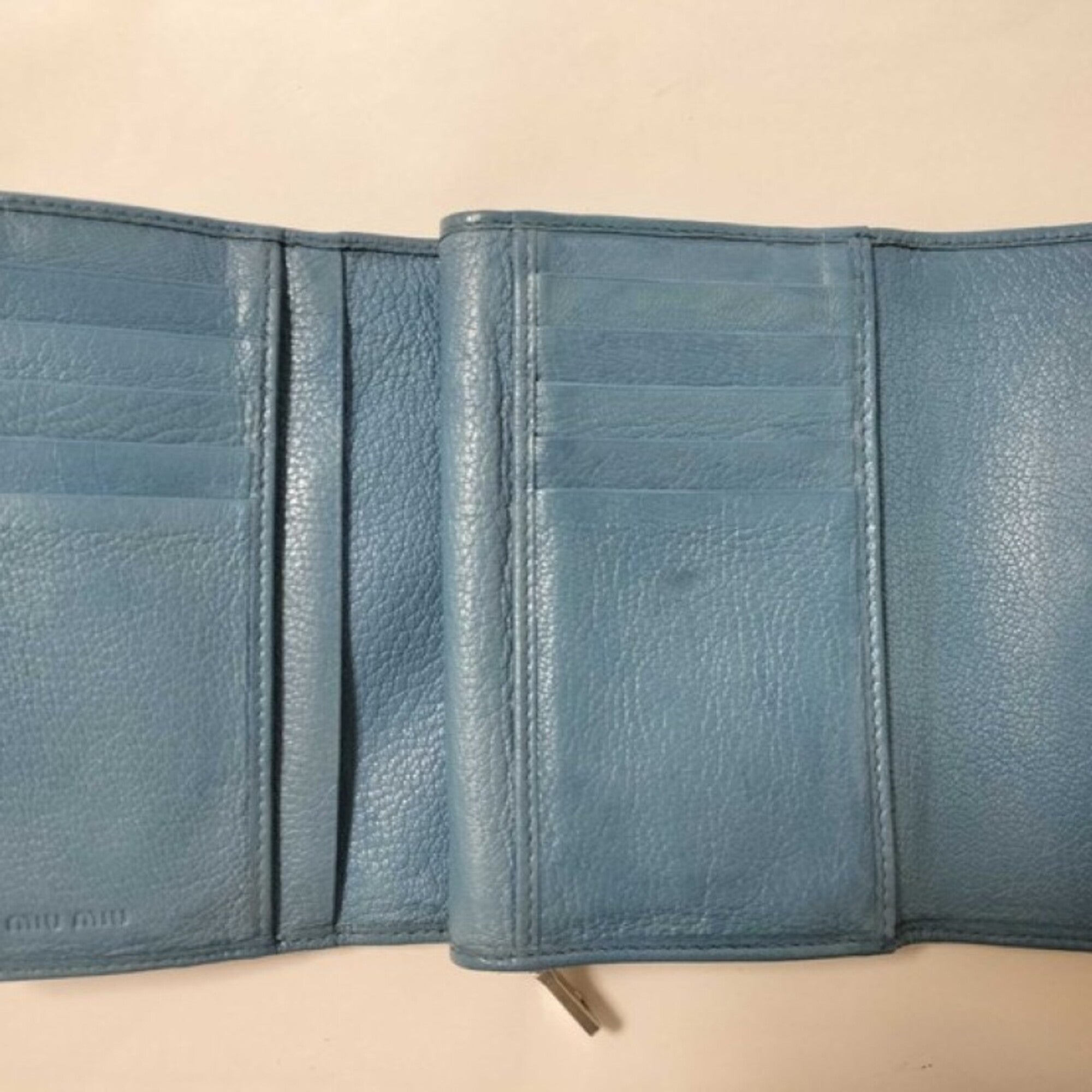 Miu Miu Blue Leather Wallet (Bi-Fold) (Pre-Owned)