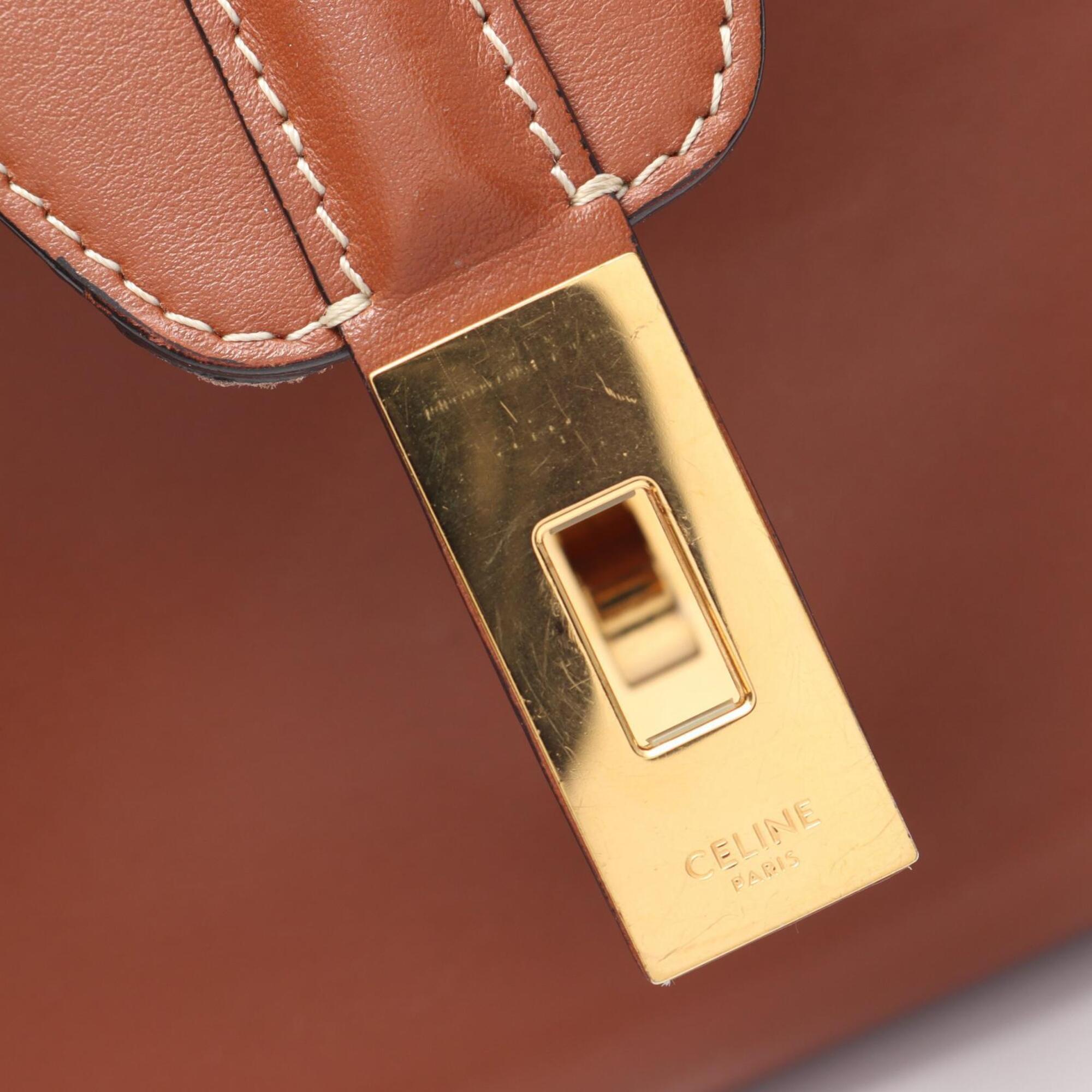 Celine Brown Leather Handbag Shoulder Bag (Pre-Owned)