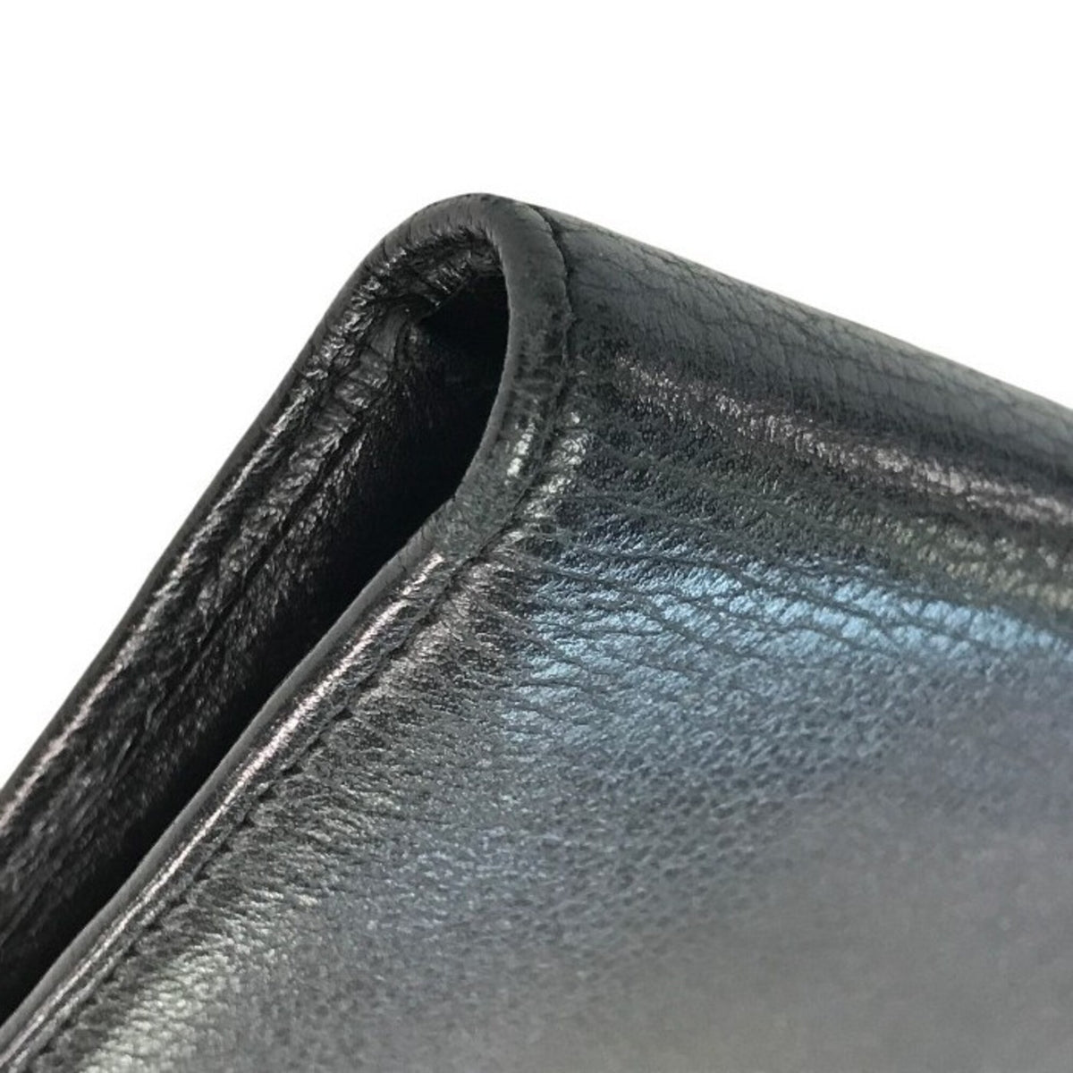Chanel Camellia Black Leather Long Wallet (Bi-Fold) (Pre-Owned)