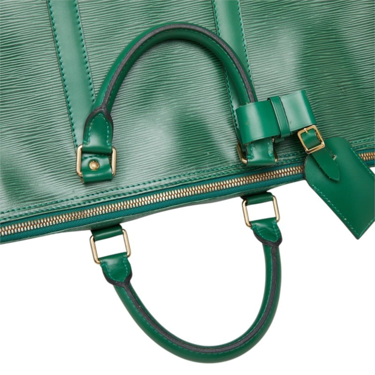 Louis Vuitton Borneo Green Leather Boston Bag (Pre-Owned)
